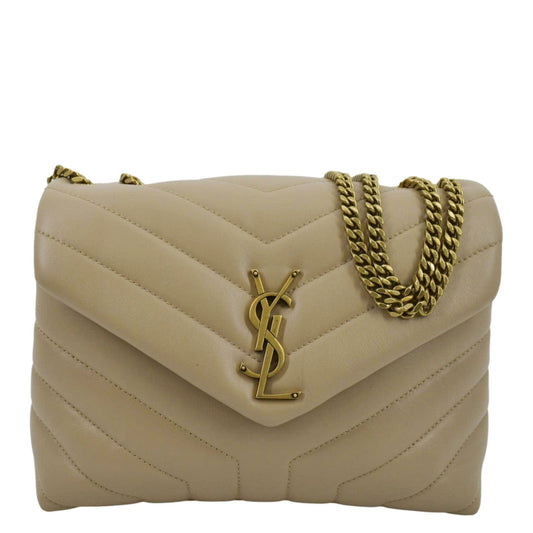 YSL Saint Laurent Saint Small Loulou Crossbody Bag Dark Leather Quilted
