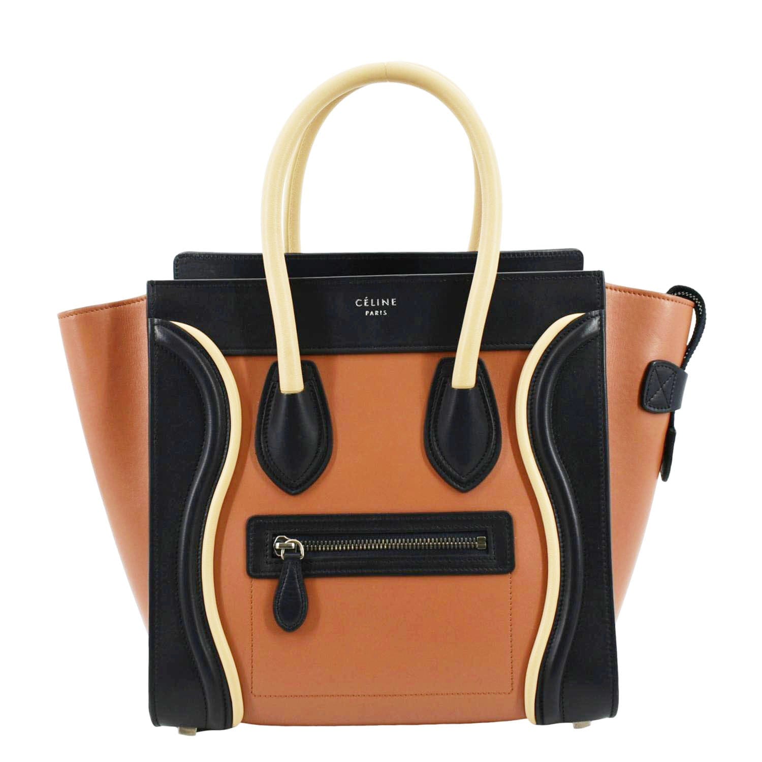 Luggage Tote Bag Bicolor Leather