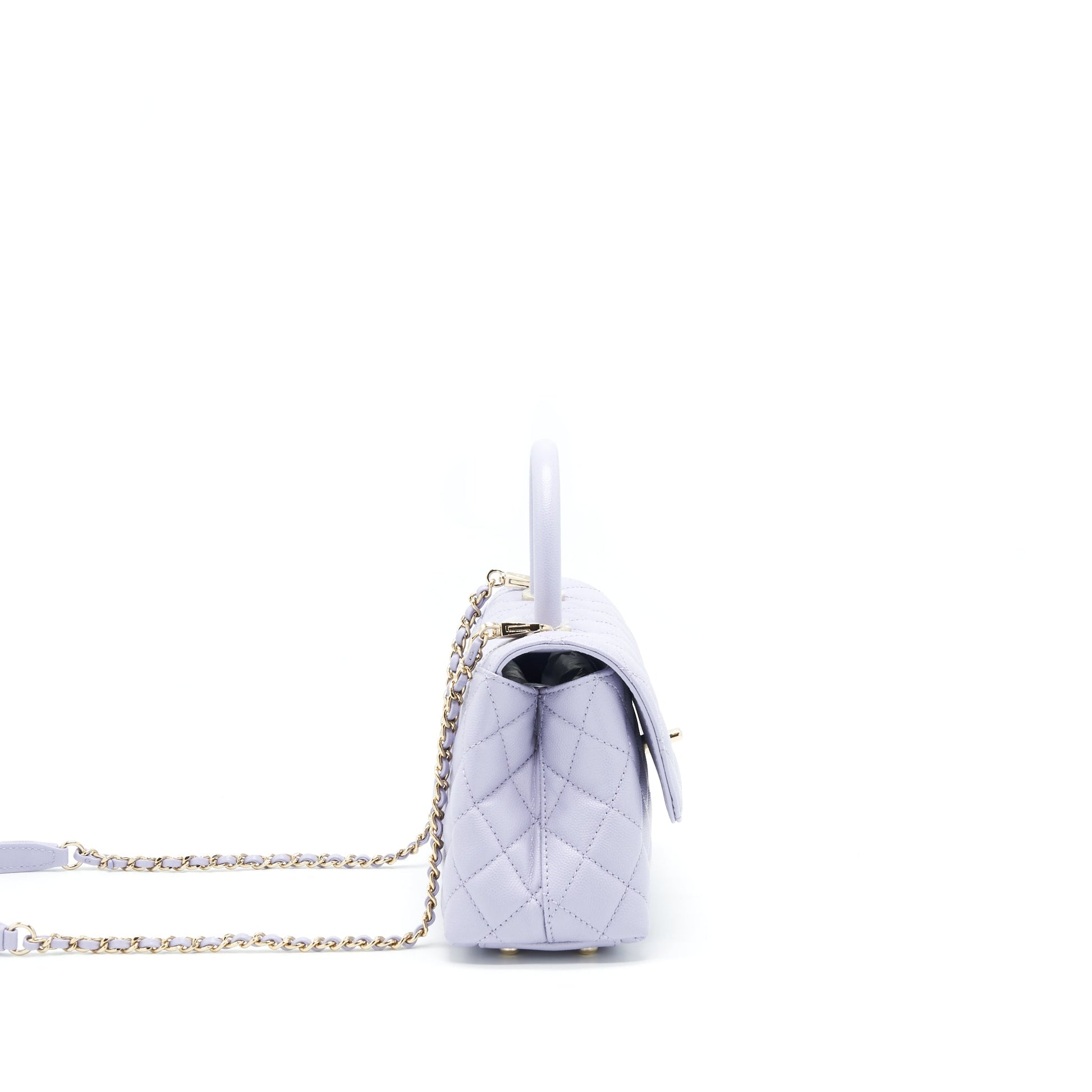 Chanel 21K Coco Handle Caviar lilac light Small Handbag