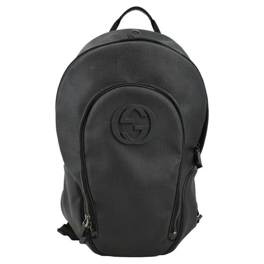 Gucci Interlocking Coated Backpack Canvas Black