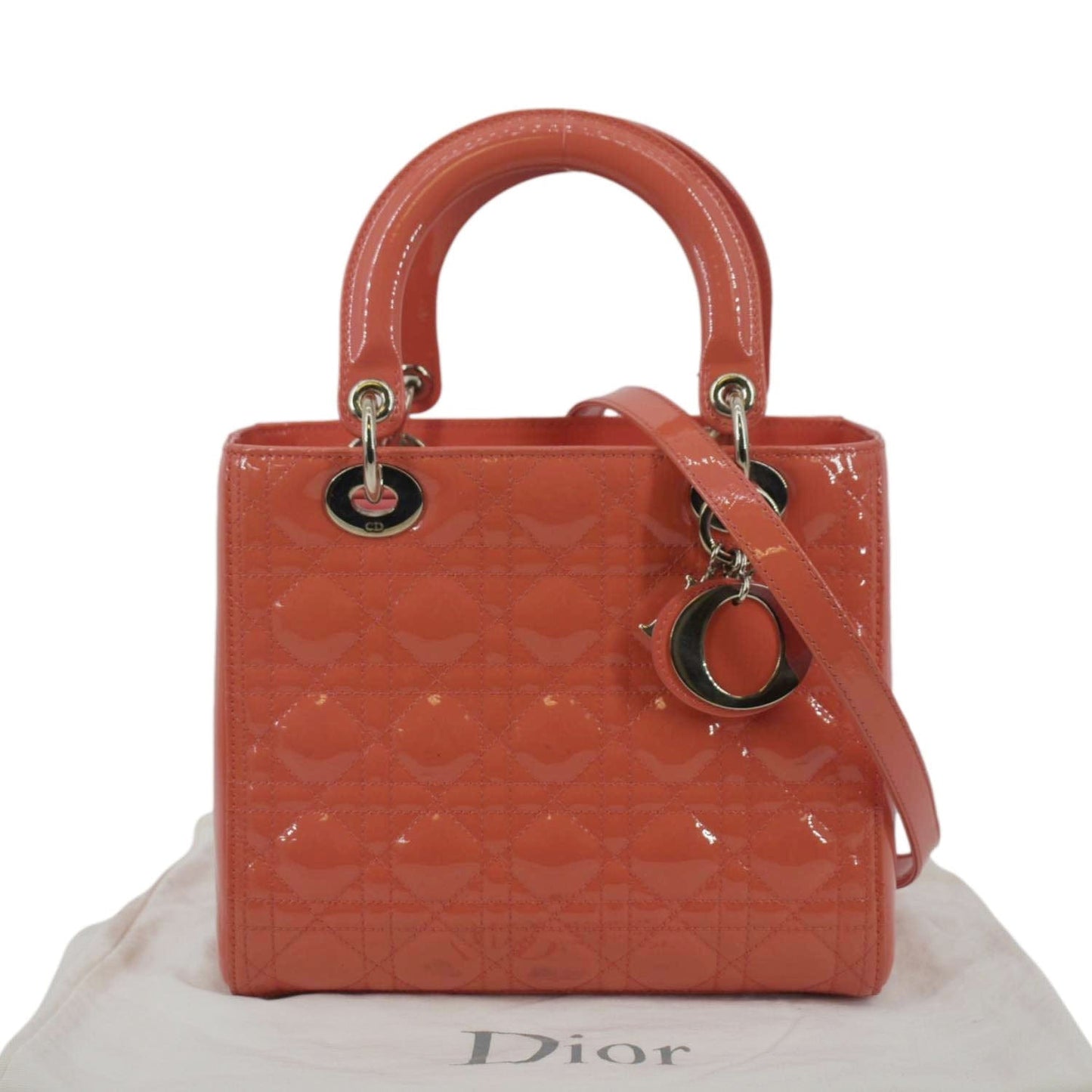 Dior Lady Shoulder Bag Leather Pink