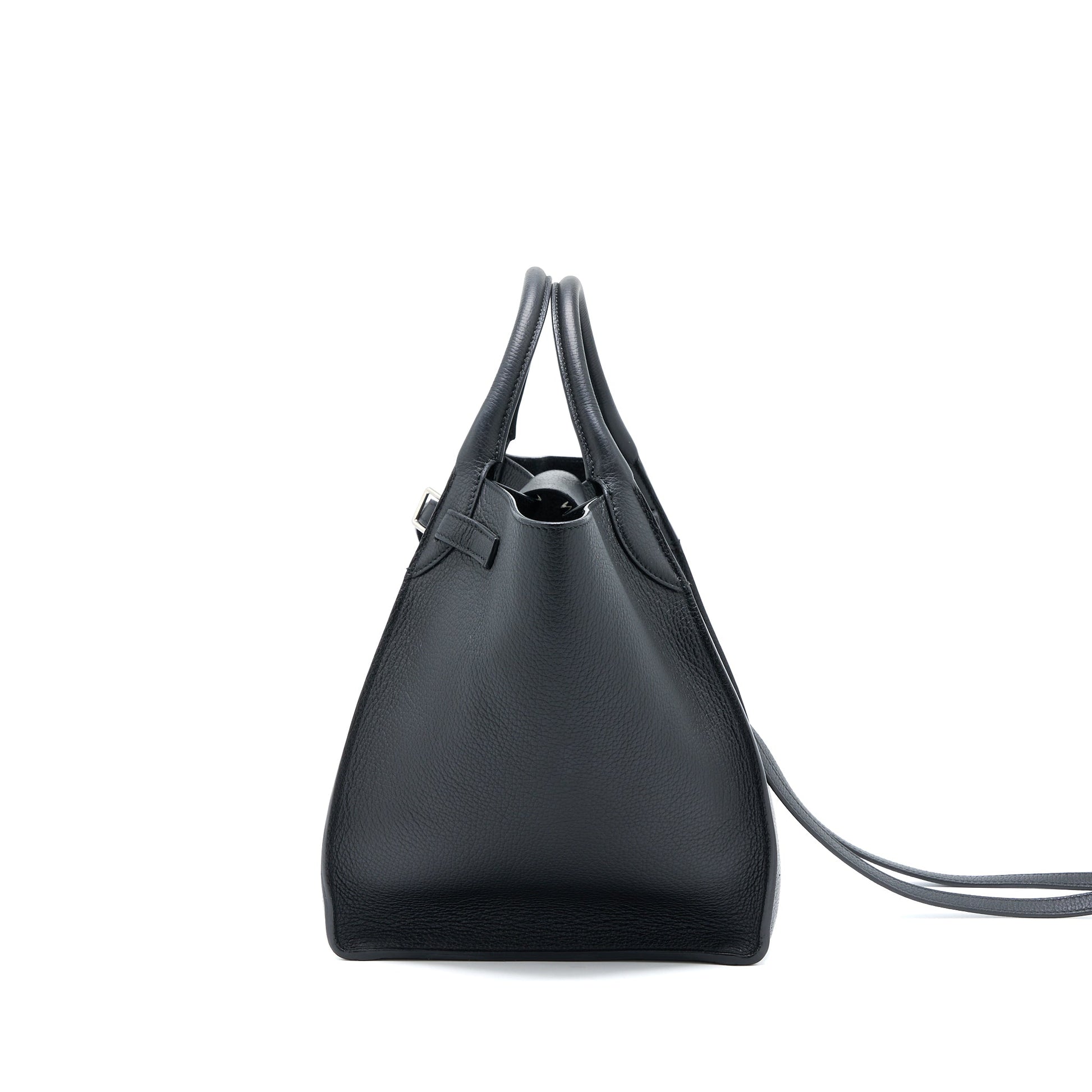 Celine Big Purse Handbag Leather Black Travel Bag