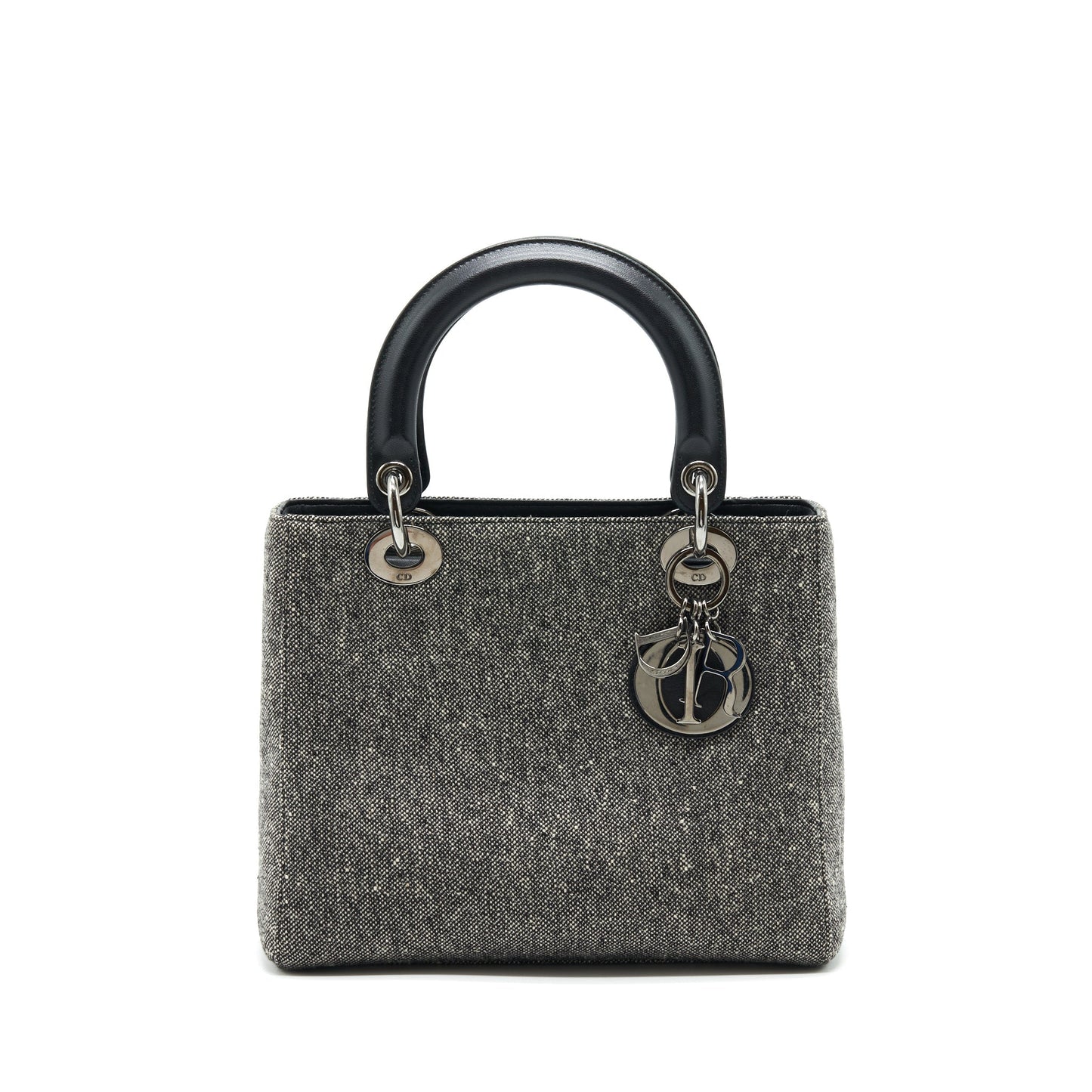 Dior Lady Fabric Dark Grey Handbag Medium Travel Bag