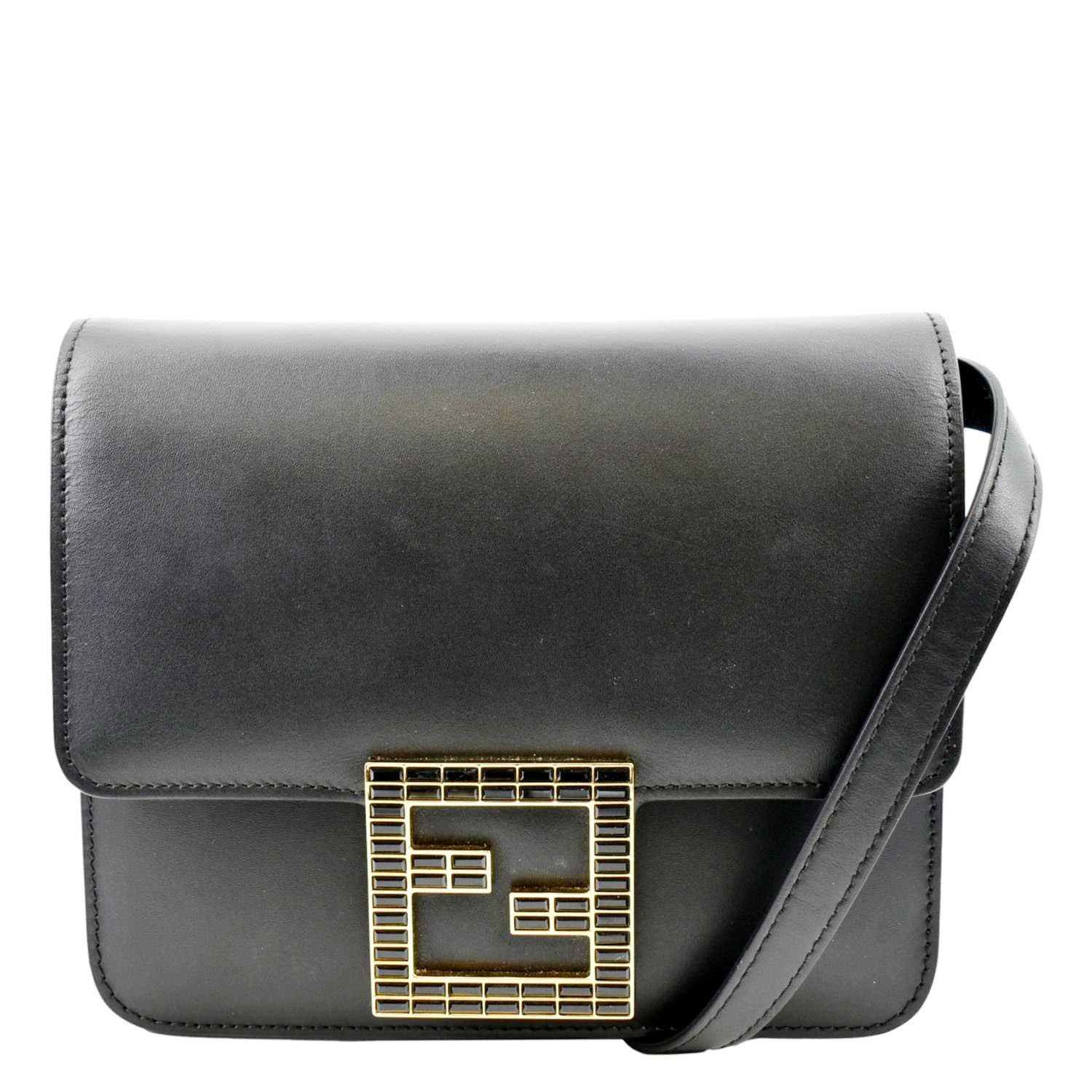 Fendi Fab Crossbody Bag Leather Black