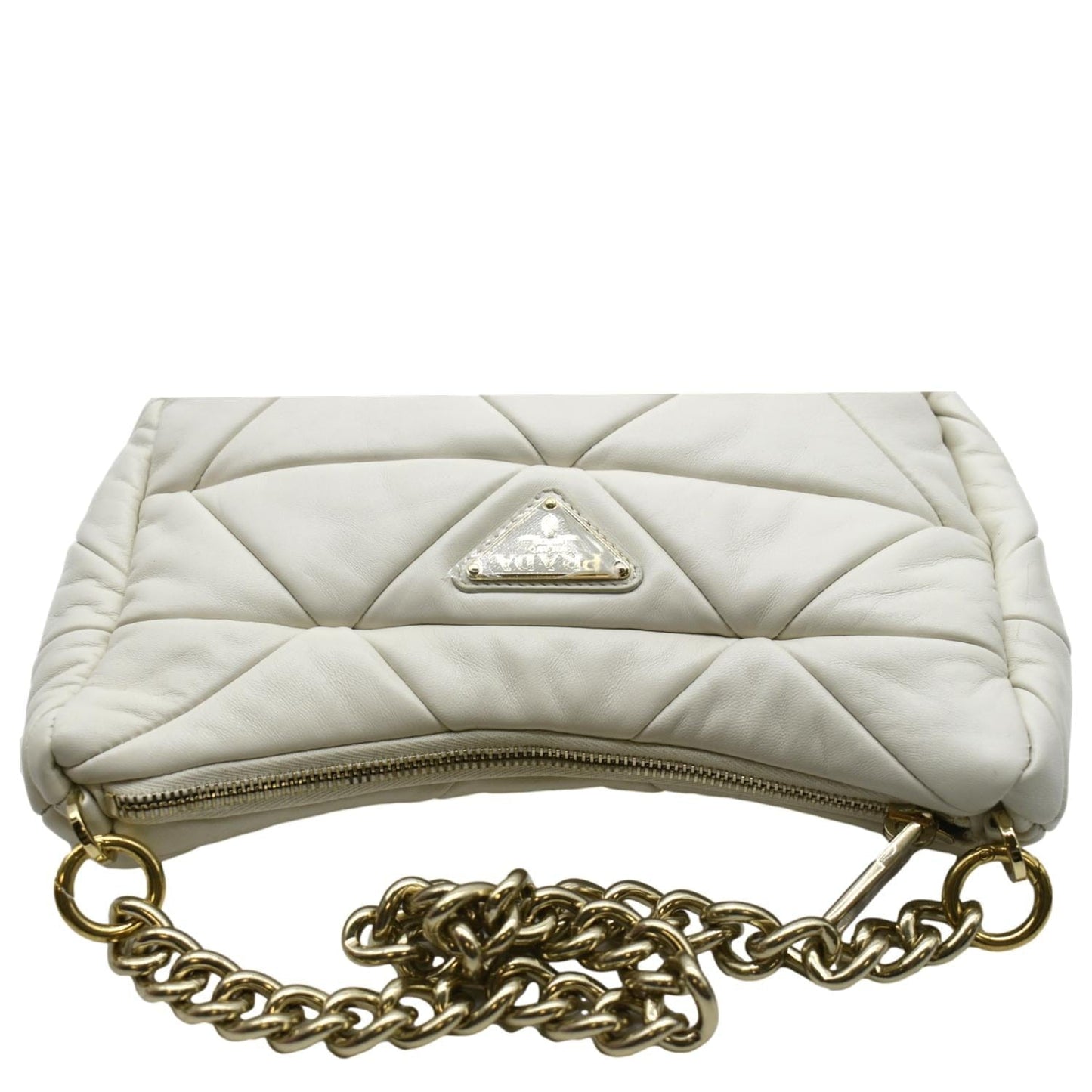 Prada Patchwork System Nappa Shoulder Bag Leather White