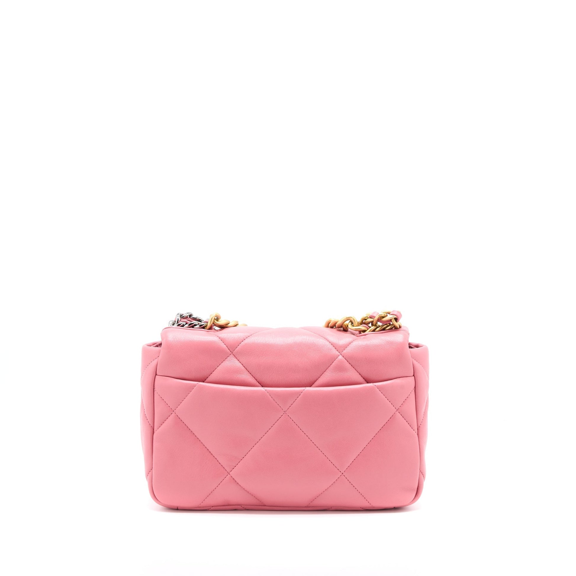 Chanel 19 Lambskin Hardware Microchip Multicolor Multicolour Pink Small Handbag