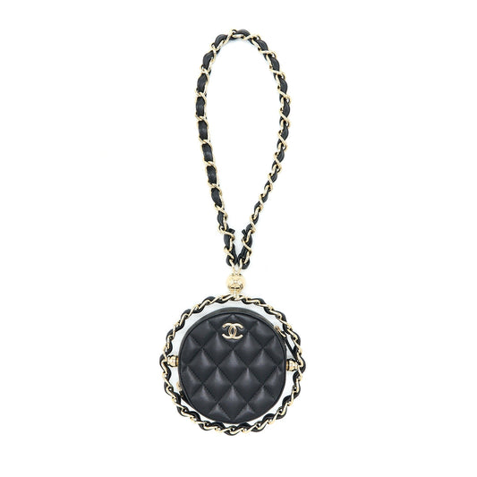 Chanel Evening Lambskin LGHW Black Clutch Bag