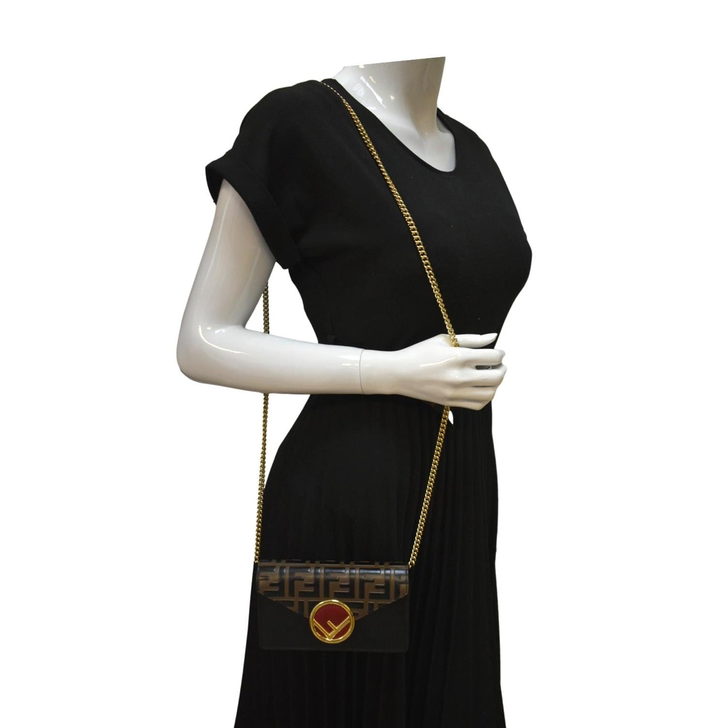 Fendi Liberty Crossbody Belt Bag Leather Vitello Black