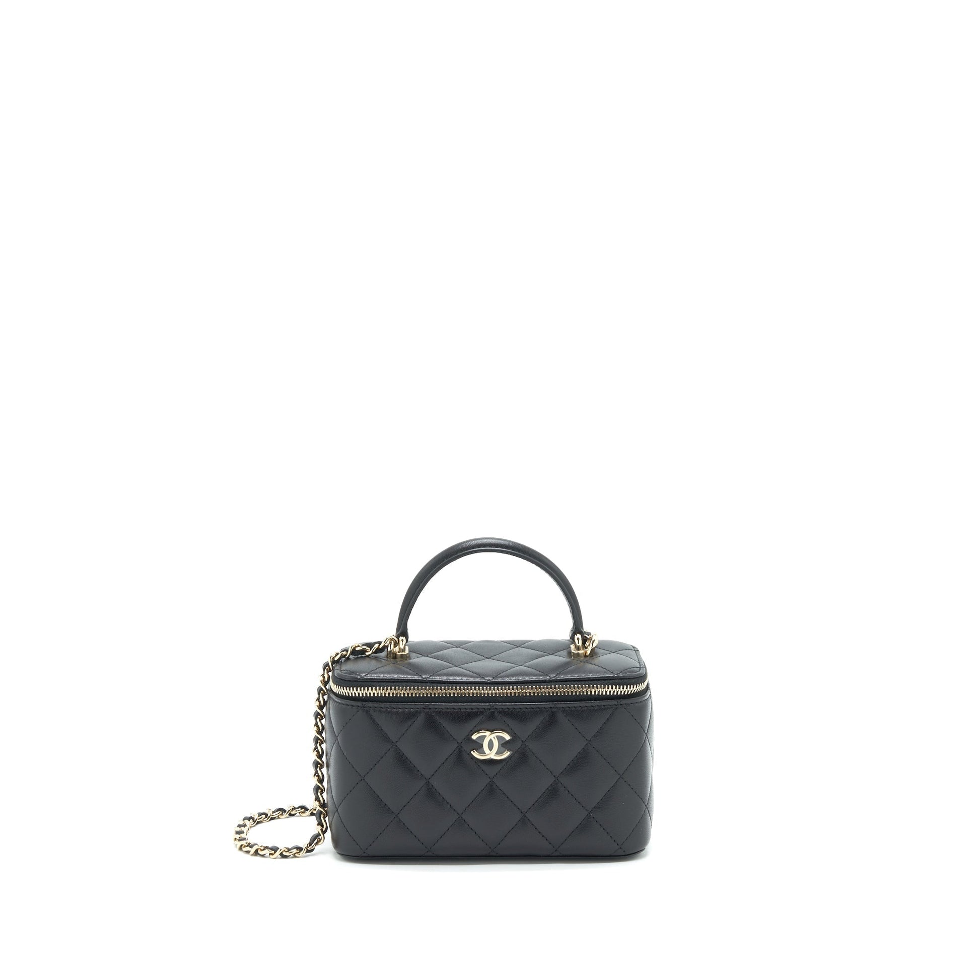 Chanel 21K top handle rectangular Vanity LGHW Black Handbag