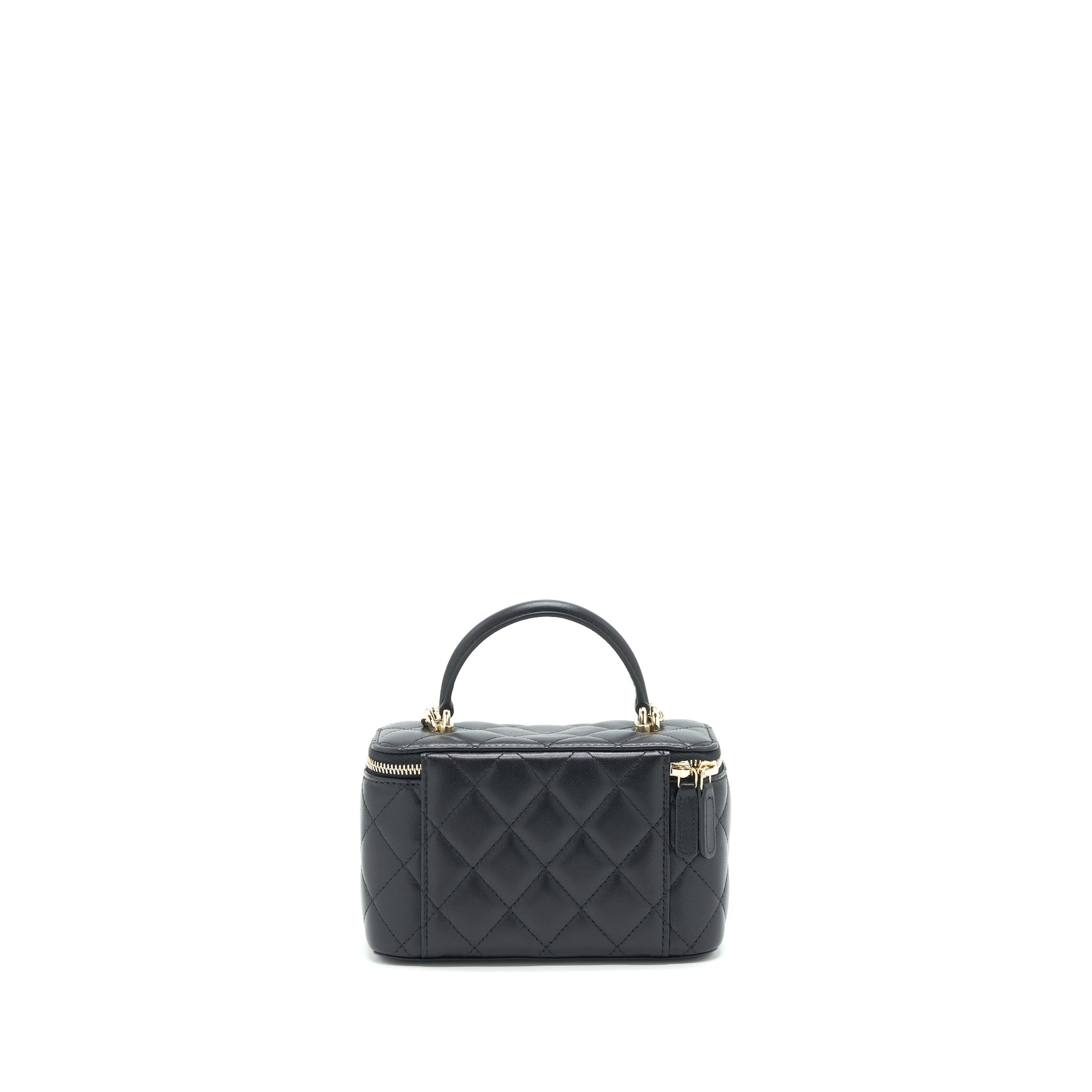 Chanel 21K top handle rectangular Vanity LGHW Black Handbag
