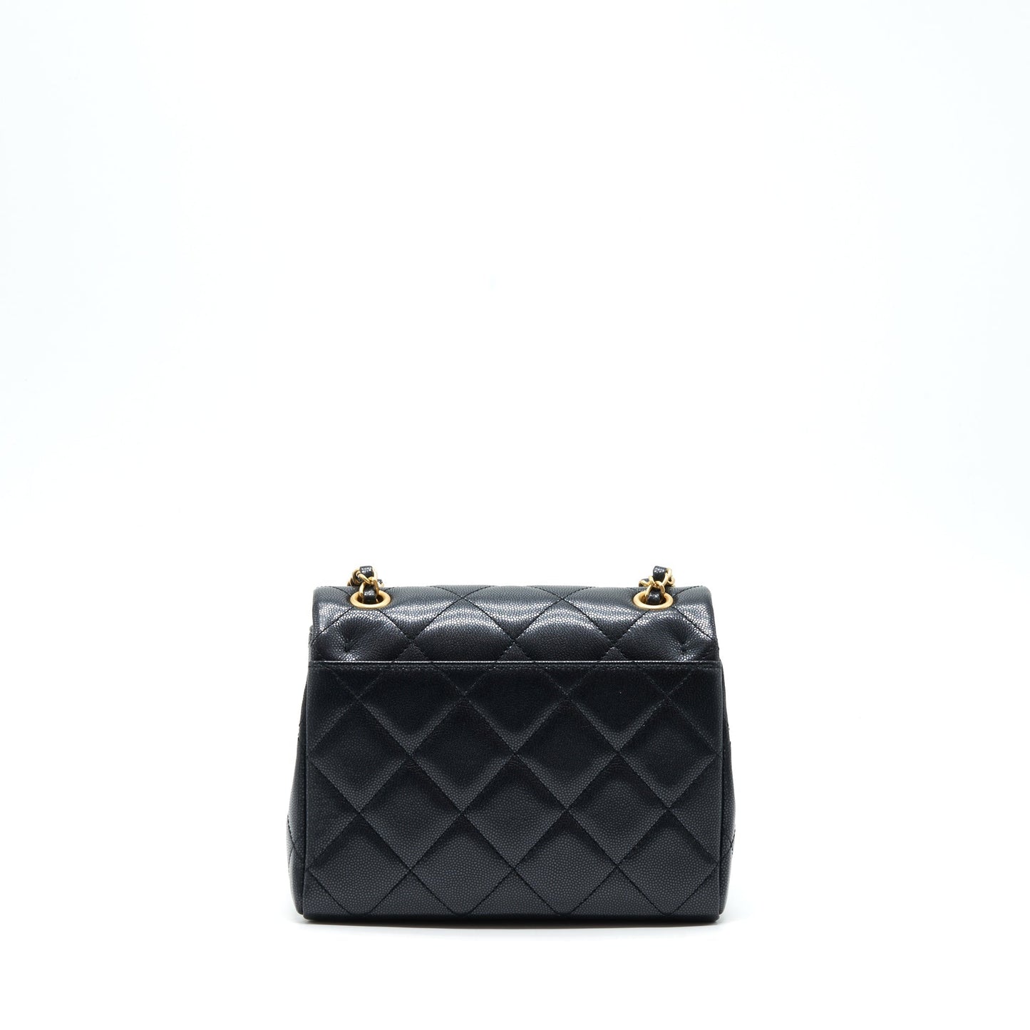 Chanel 22P New Square Flap Caviar GHW Black Shoulder Bag