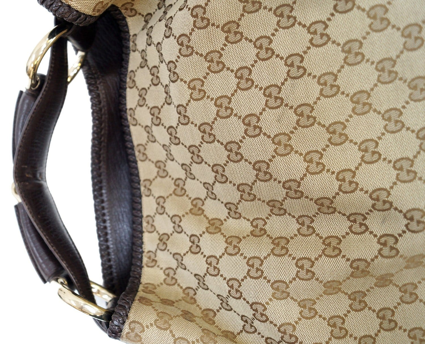 Gucci Horsebit Hobo Bag Canvas Large Travel Bag