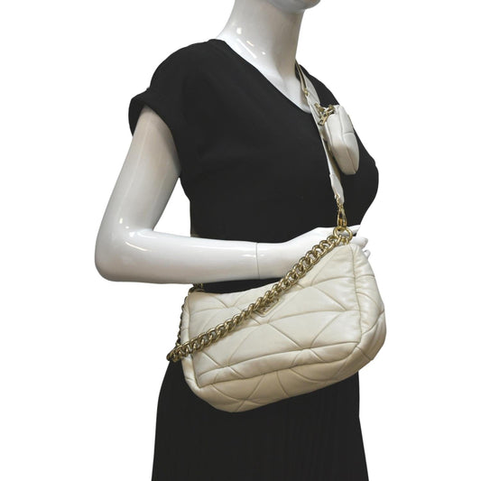 Prada Patchwork System Nappa Shoulder Bag Leather White