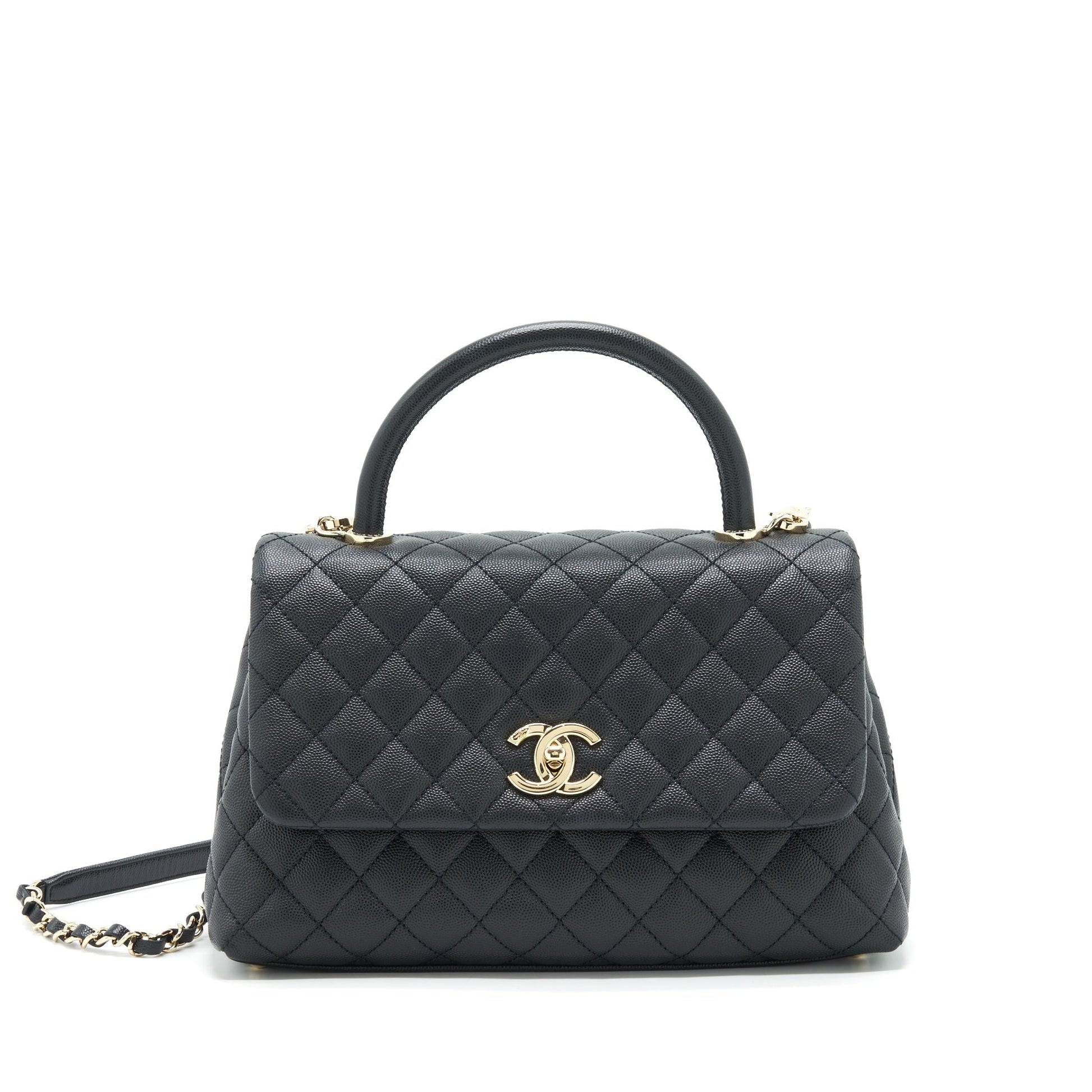 Chanel Coco Handle 28cm Caviar LGHW Black Handbag