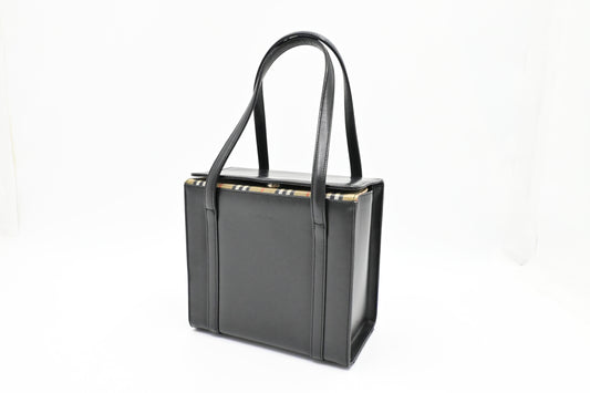 Burberry Box Handbag In Leather Black Travel Bag