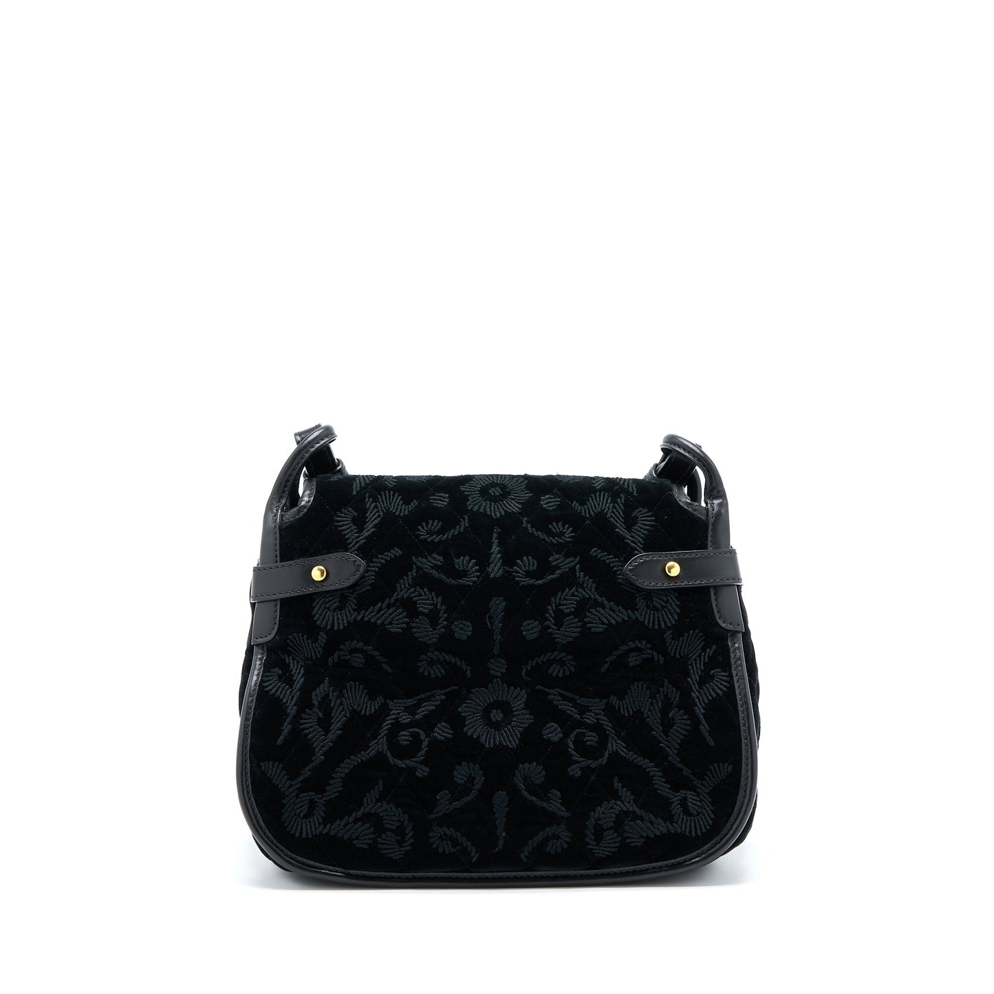 Prada Corsaire Hobo Purse Velvet Handbag Leather Black Travel Bag