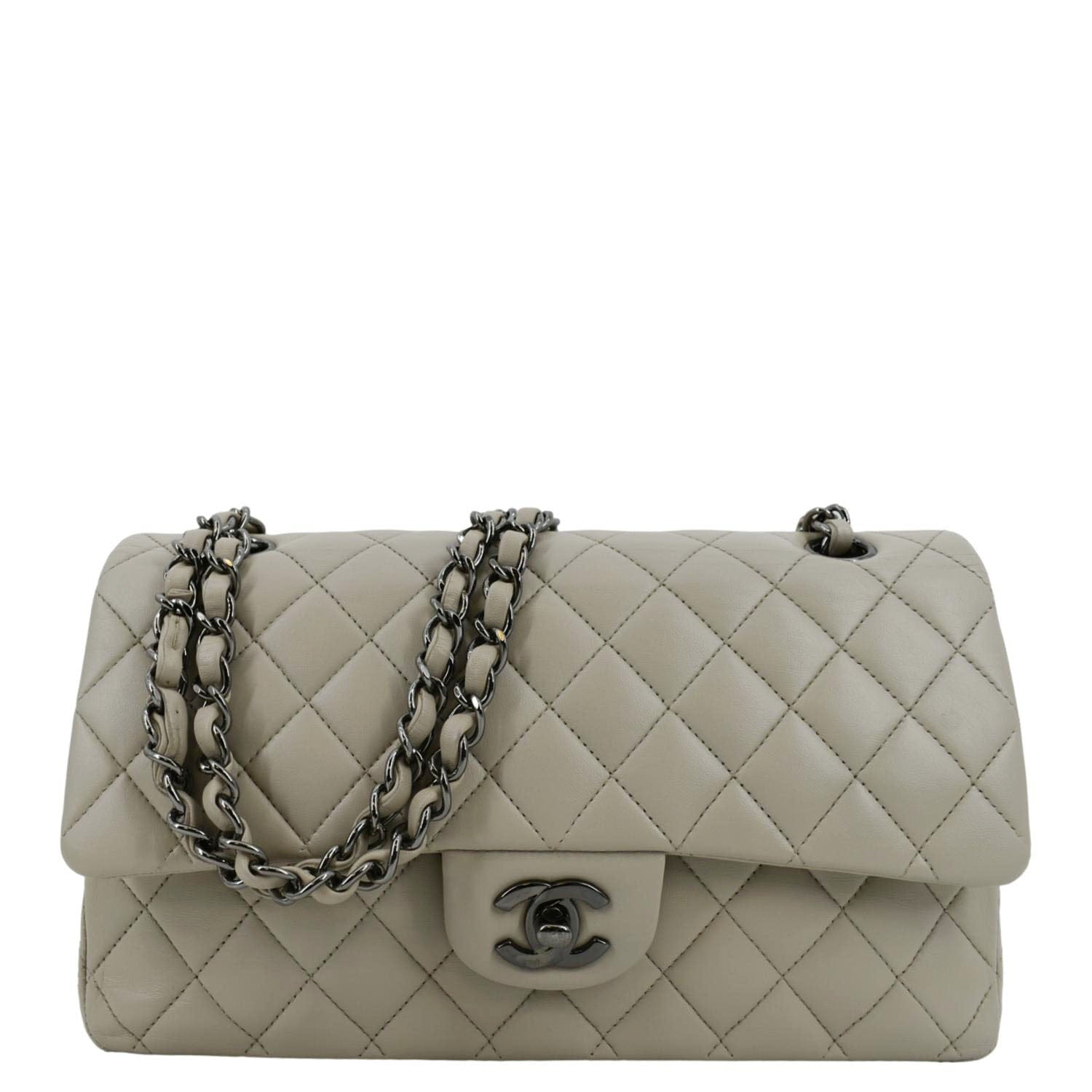 Chanel Classic Double Flap Quilted Leather Ivory Travel Bag