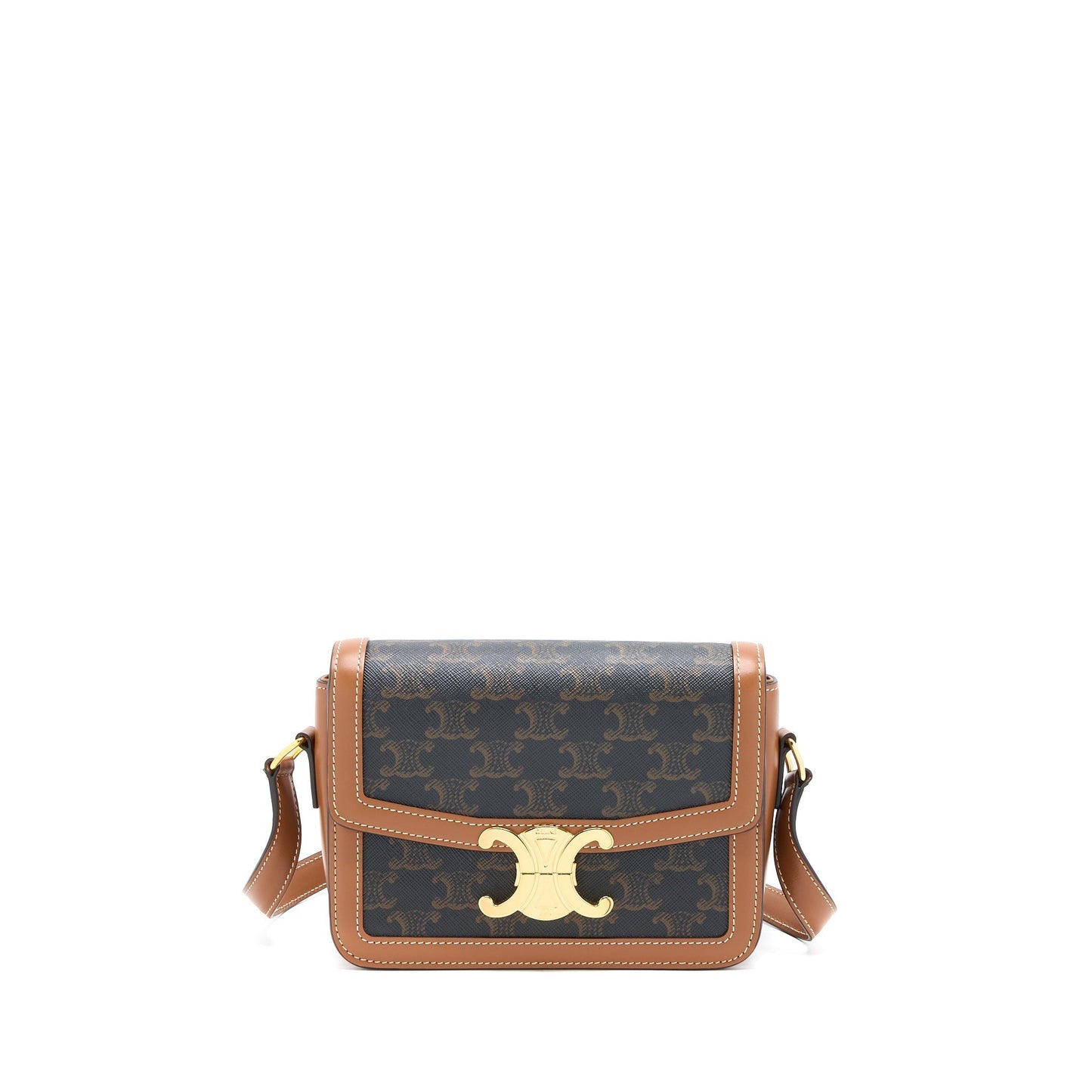Celine Teen Triomphe Purse In Triomphe And Calfskin Canvas Travel Bag