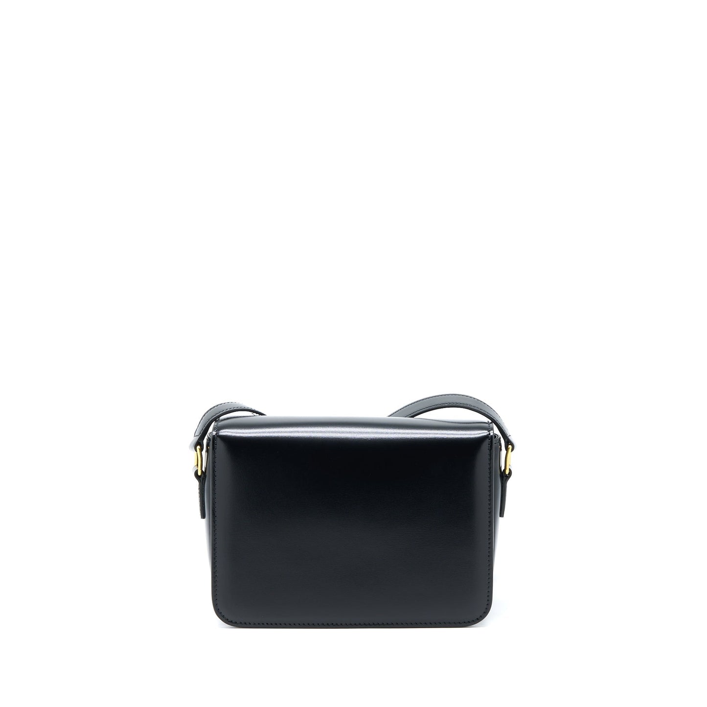 Celine Teen Triomphe Purse In Shiny Calfskin Handbag Black Travel Bag
