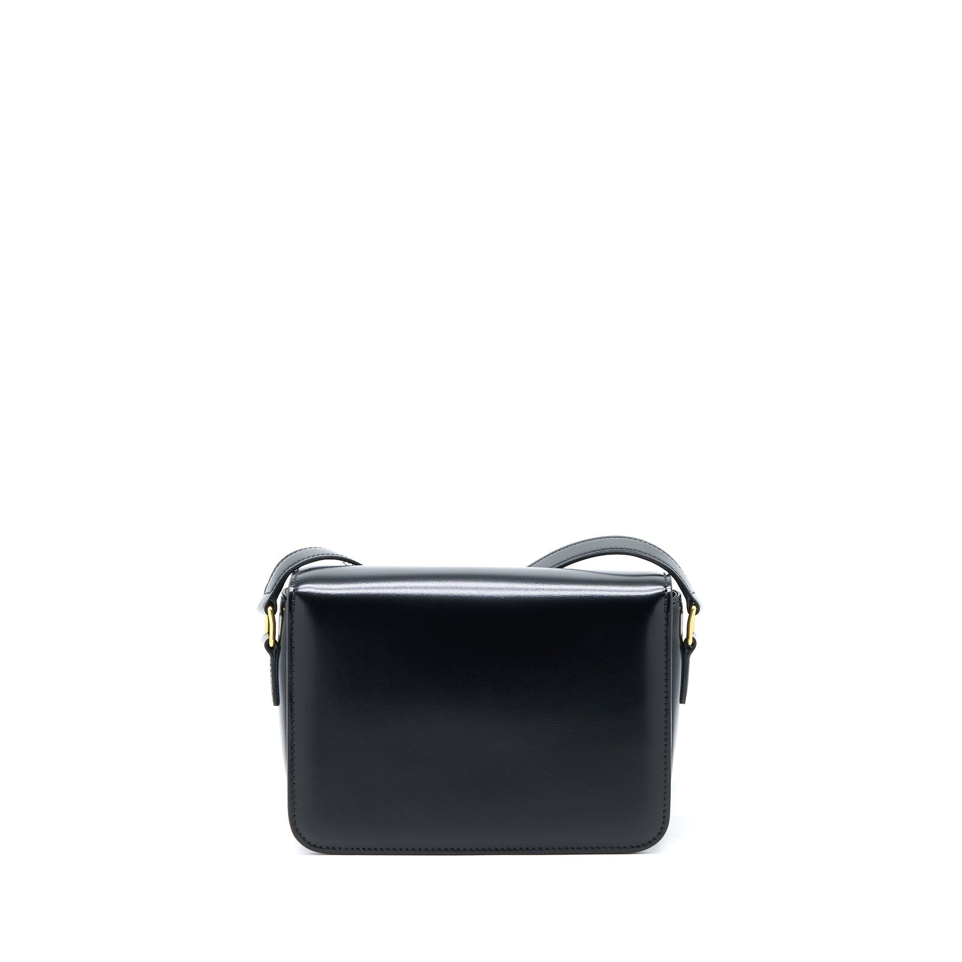Celine Teen Triomphe Purse In Shiny Calfskin Handbag Black Travel Bag