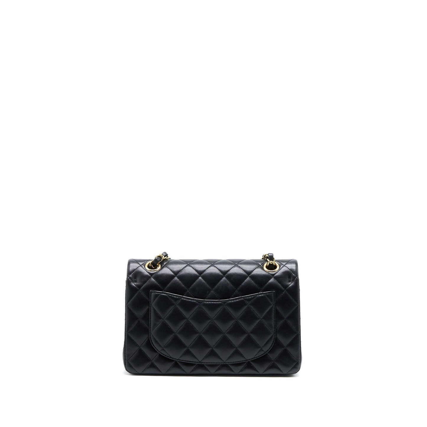 Chanel Classic Double Flap Lambskin GHW Microchip Black Small Shoulder Bag