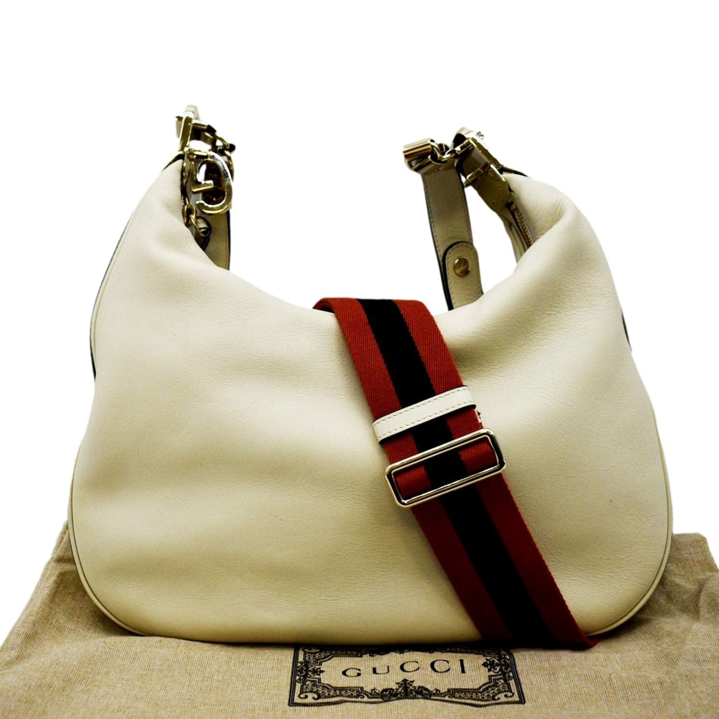 Gucci Attache Shoulder Bag Ivory Leather Large