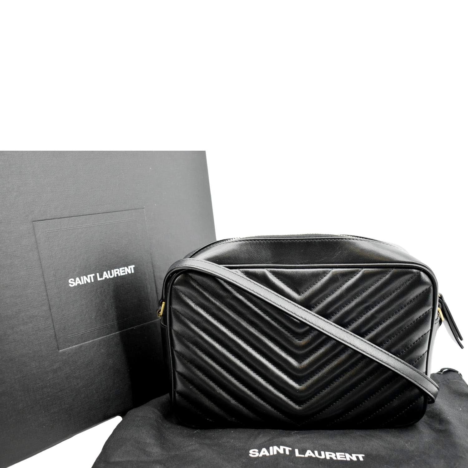YSL Saint Laurent Yves Lou Chevron Camera Crossbody Bag Leather Black Camera Bag 3