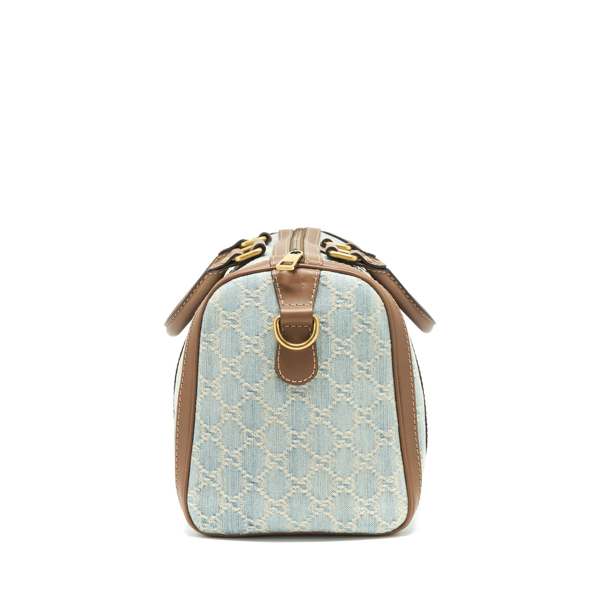 Gucci Boston Bag With Cross Body Strap Denim Crossbody Bag