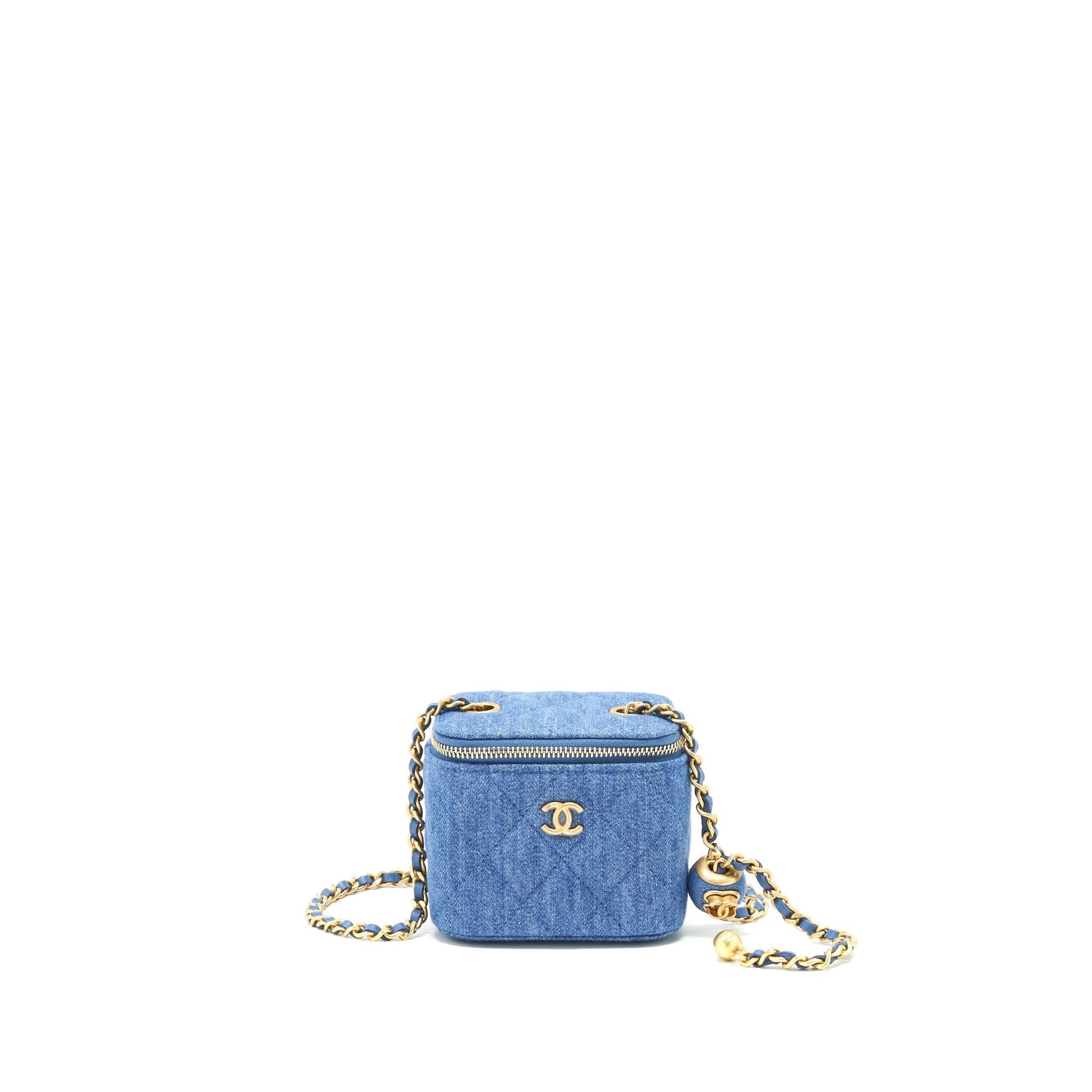 Chanel 22C Pearl Crush Vanity Denim GHW Mini Bag