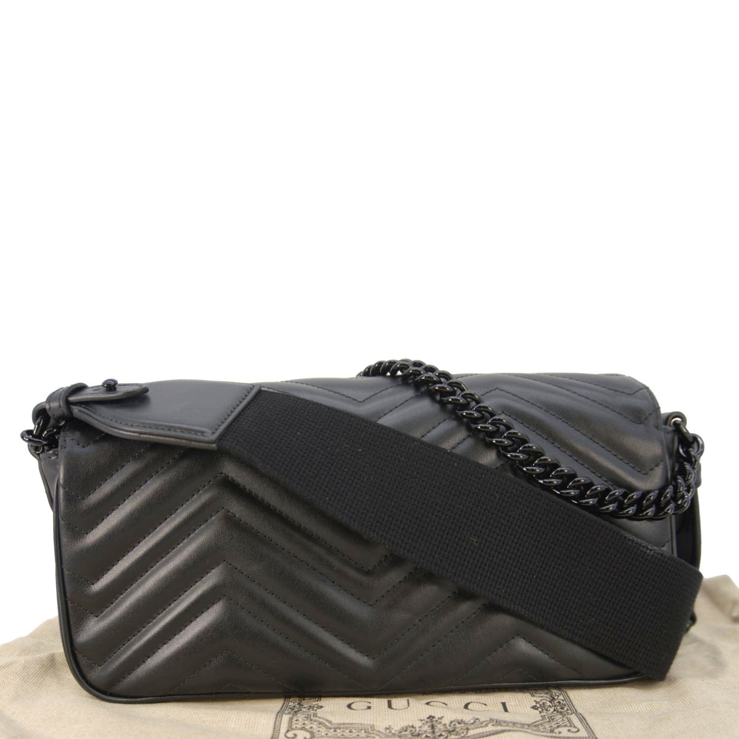 Gucci Marmont Shoulder Bag Leather Black Small 734814