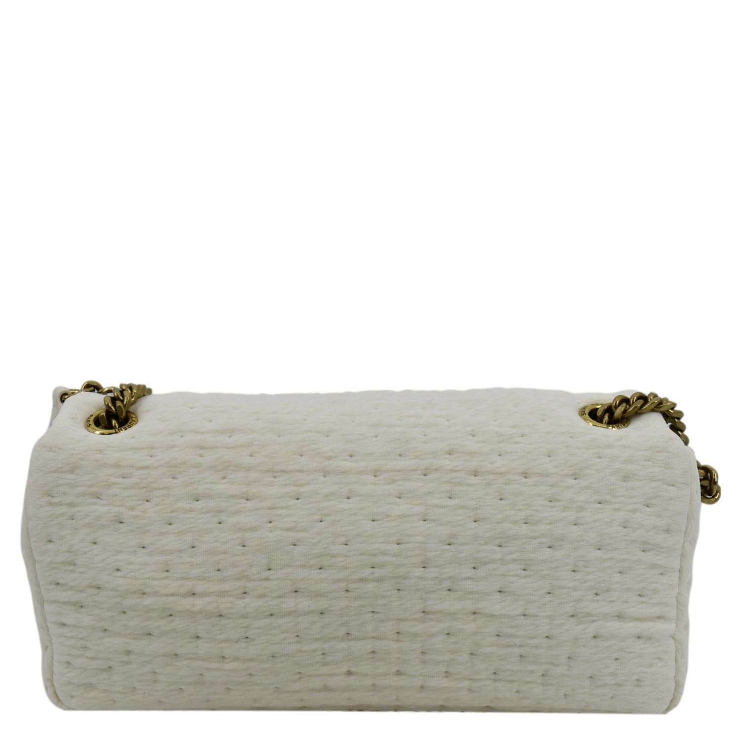 YSL Saint Laurent Yves Calypso Organza Crossbody Bag Leather White Saint Laurent Calypso