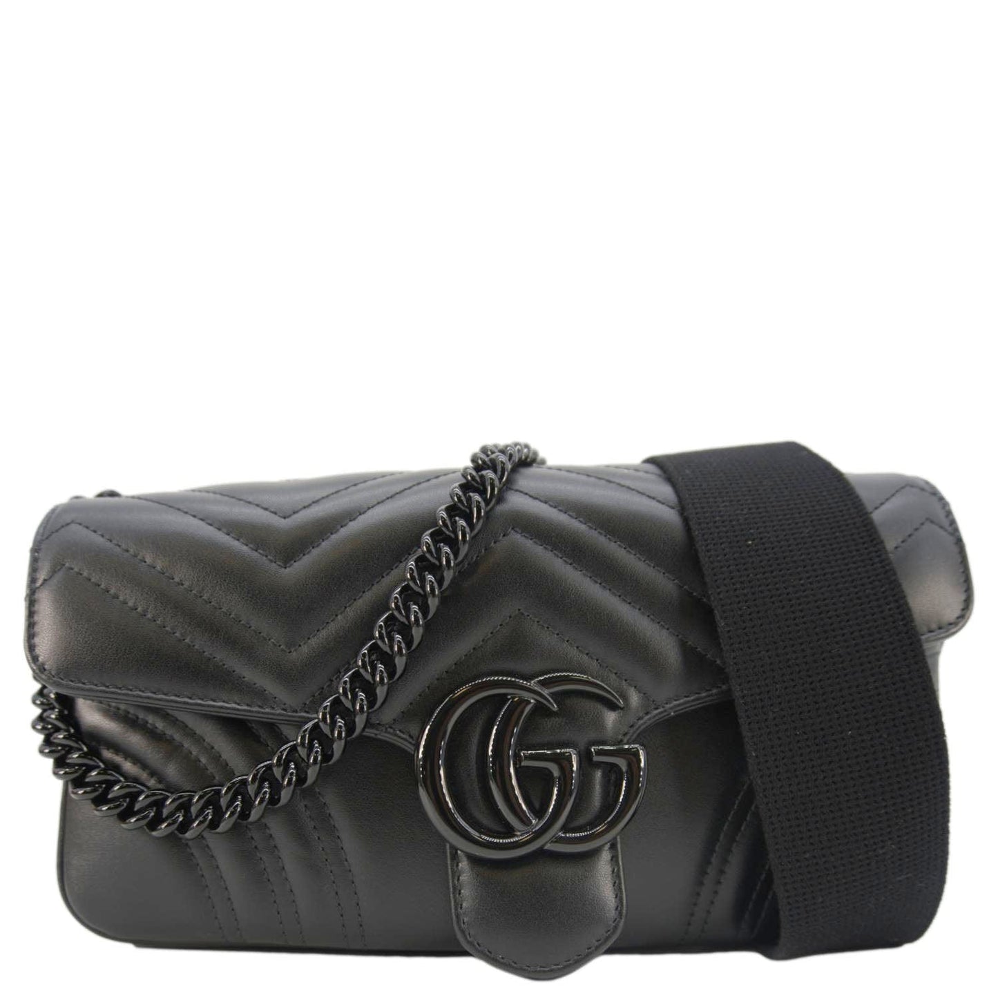 Gucci Marmont Shoulder Bag Leather Black Small 734814