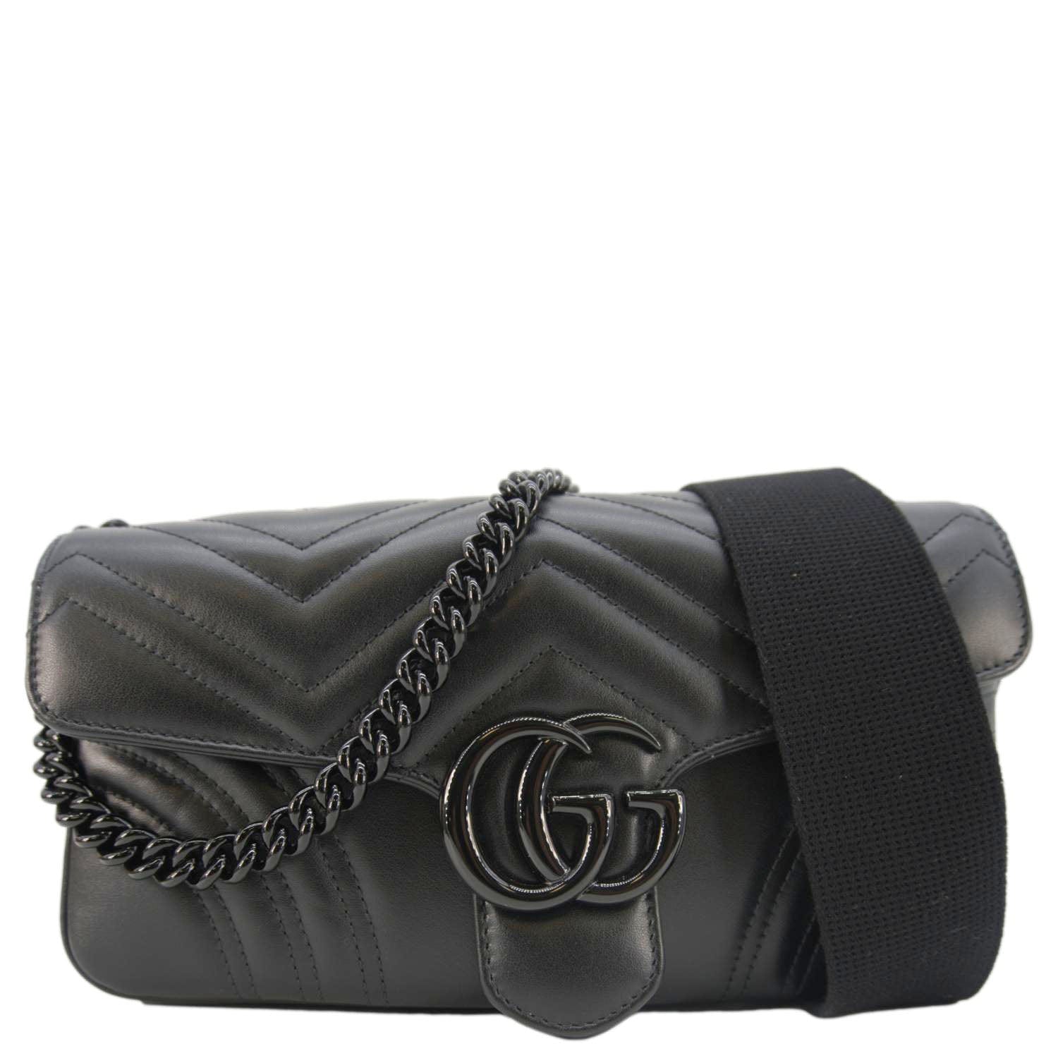 Gucci Marmont Shoulder Bag Leather Black Small 734814