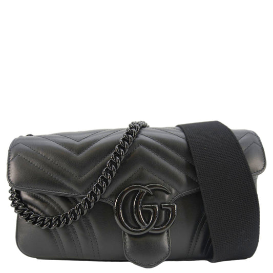 Gucci Marmont Shoulder Bag Leather Black Small 734814