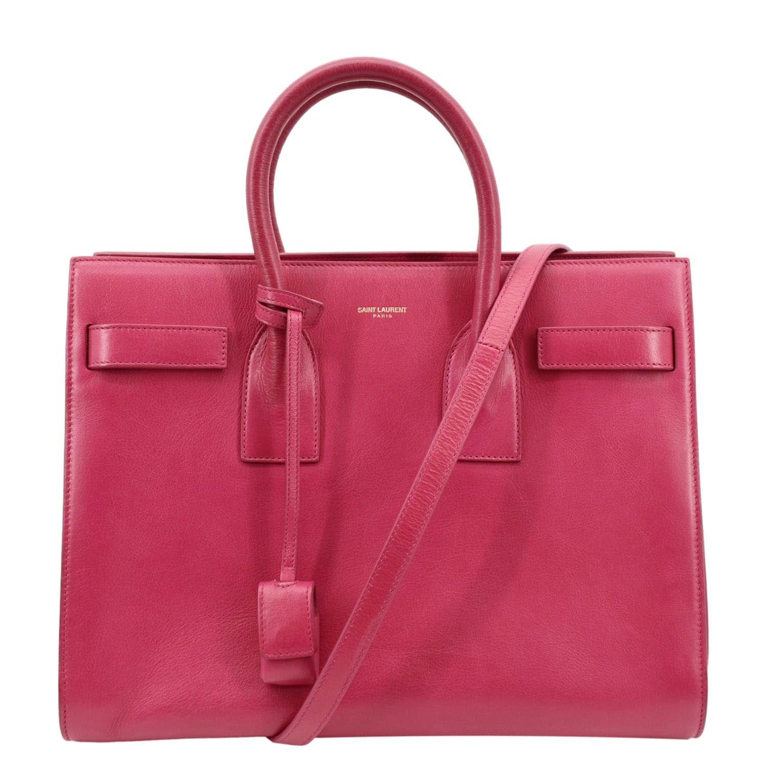 YSL Saint Laurent Saint Sac De Jour Satchel Shoulder Bag Leather Pink