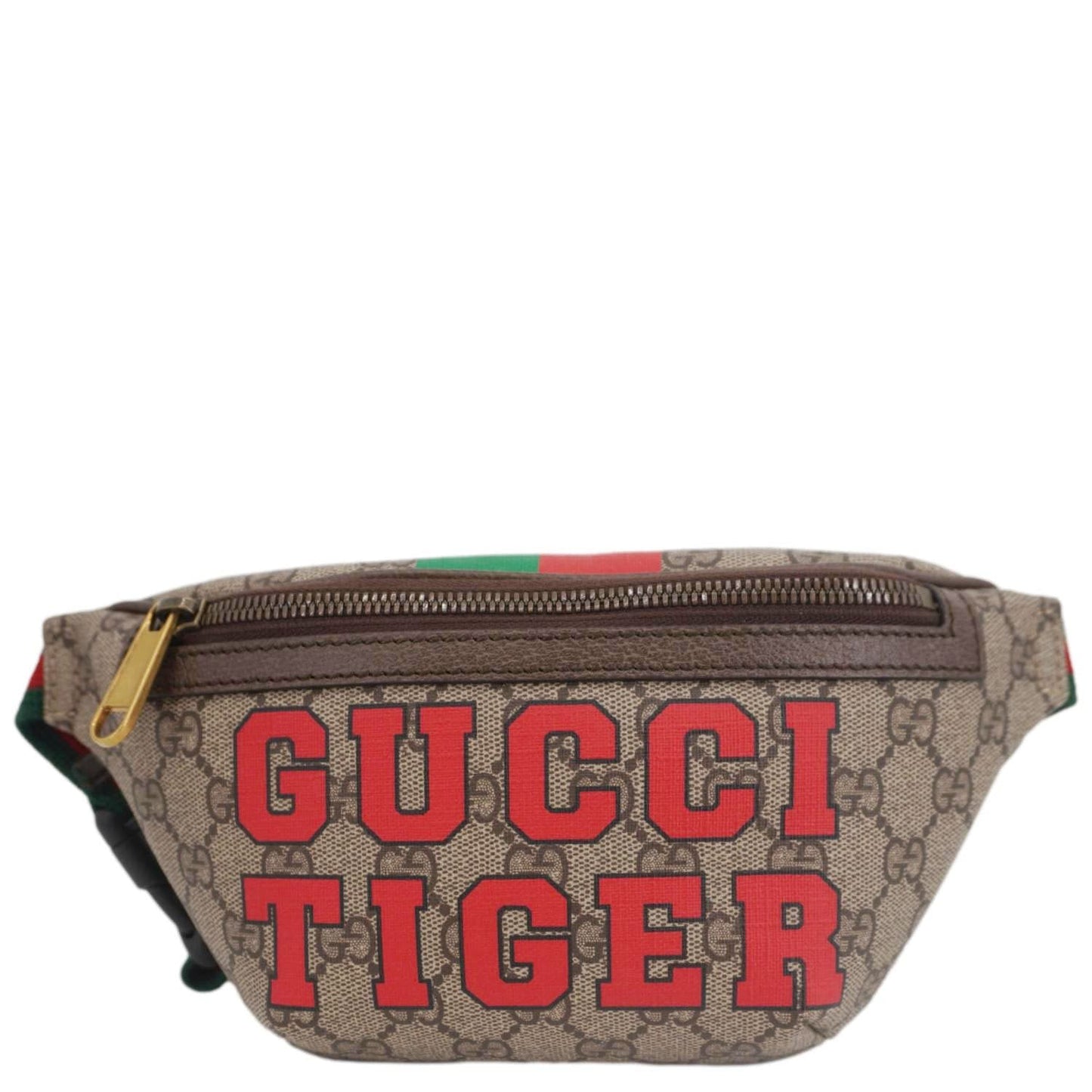 Gucci Tiger Print Supreme Belt Bag Canvas Beige Accessory