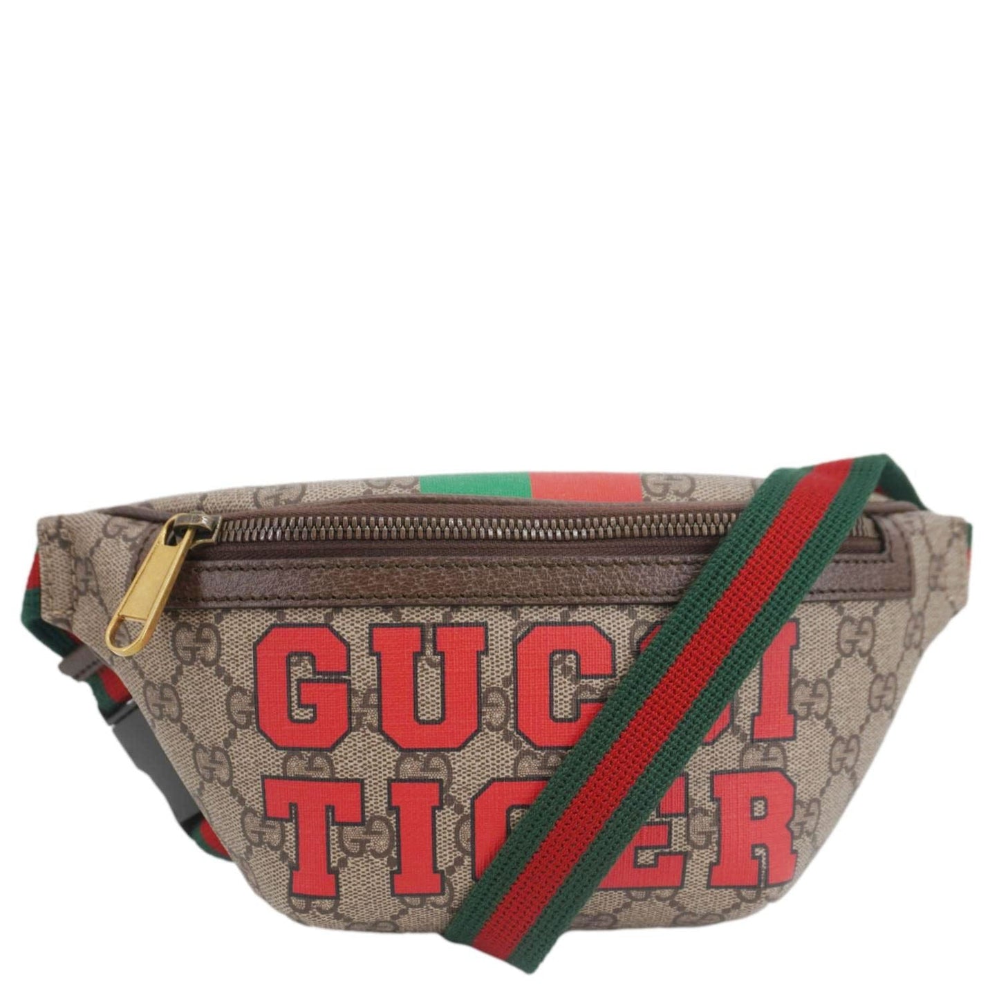 Gucci Tiger Print Supreme Belt Bag Canvas Beige Accessory
