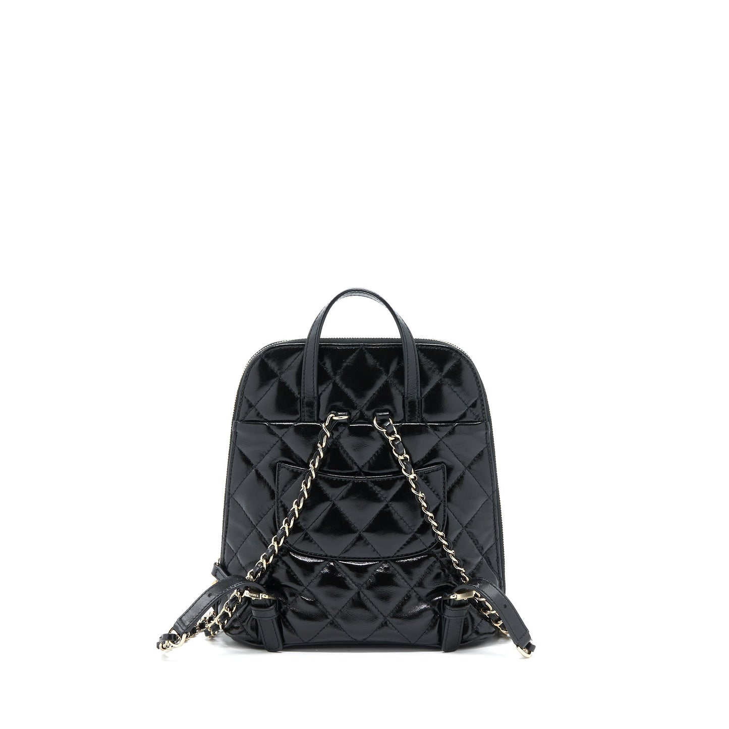 Chanel 22A Quilted Backpack Shiny Calfskin LGHW Black
