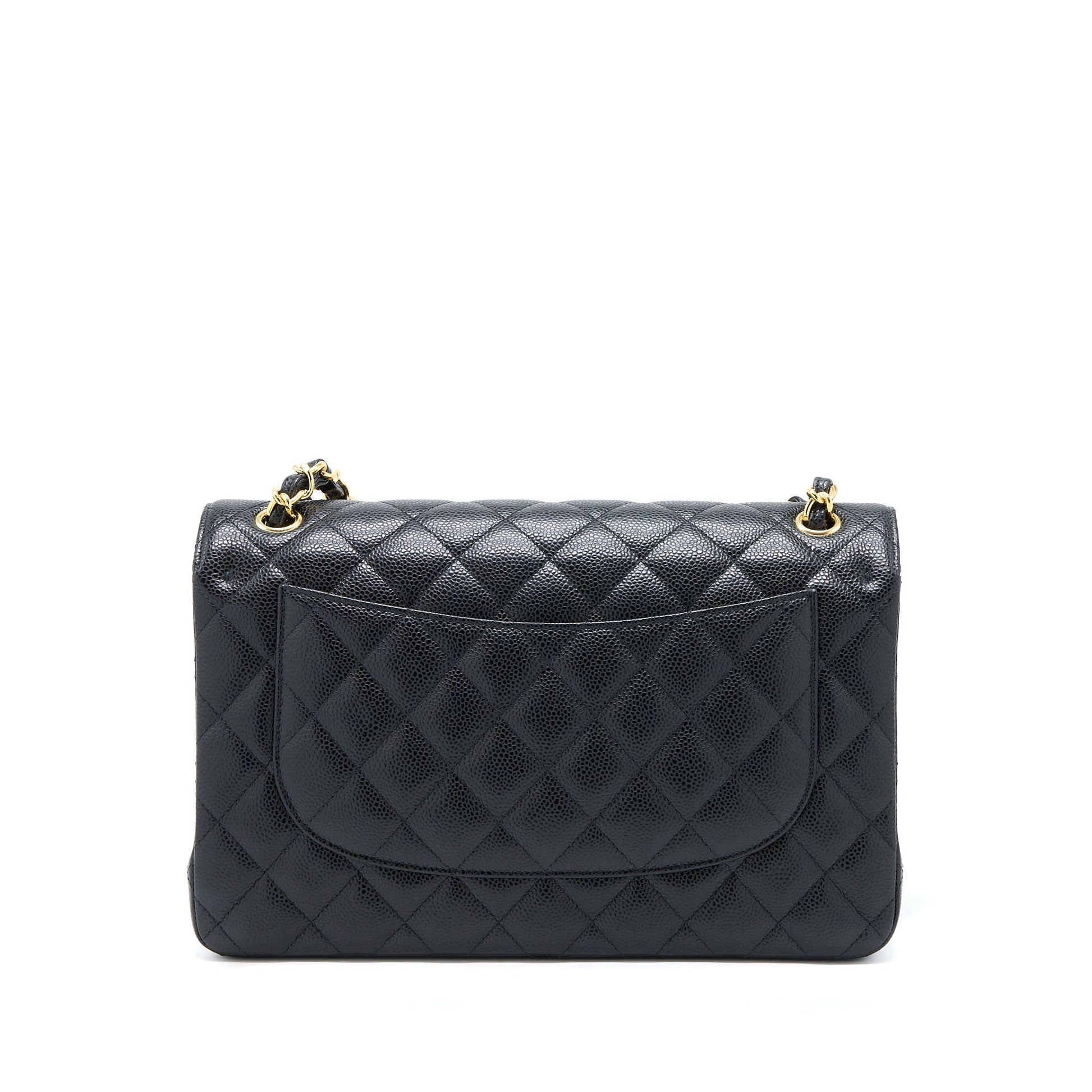 Chanel Classic Jumbo Double Flap Caviar GHW Black Handbag