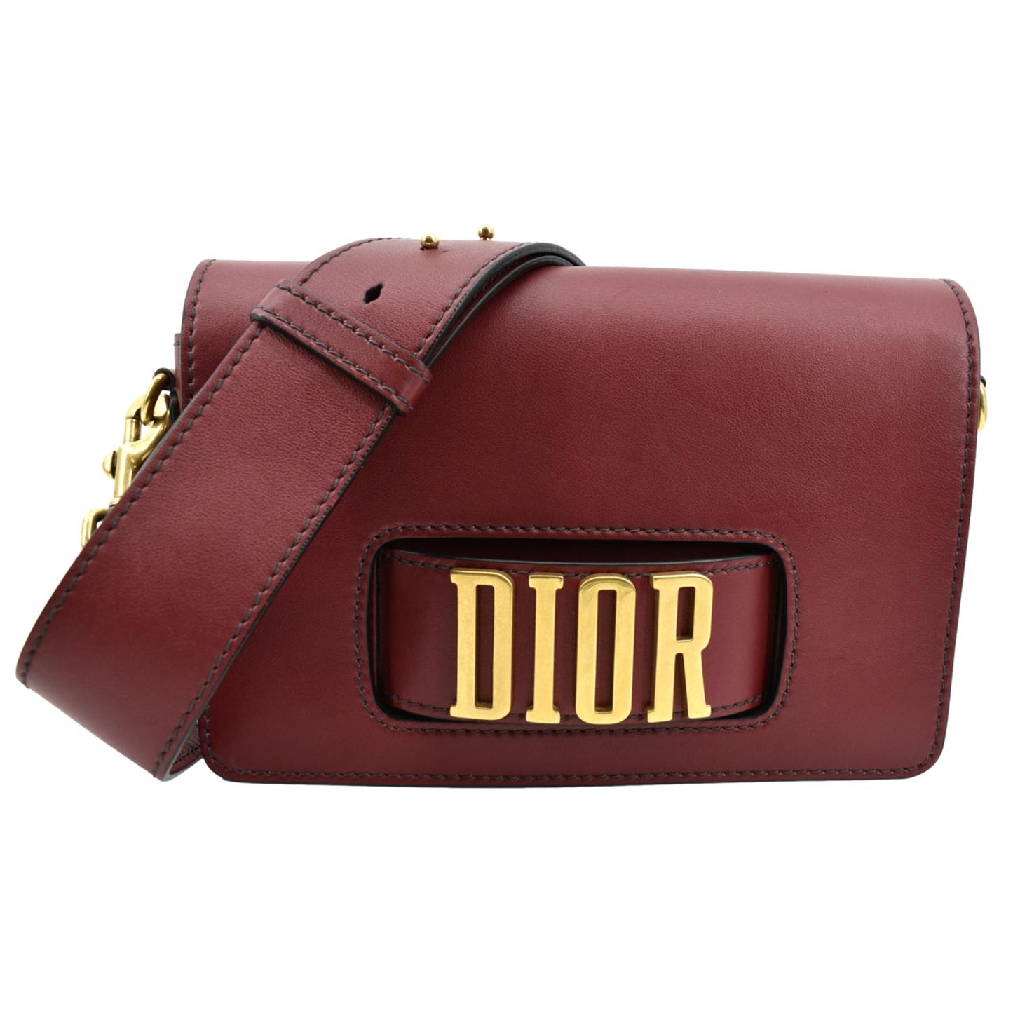 Dior Dio Evolution Calfskin Shoulder Bag Dark Red Flap Dior Diorevolution Flap