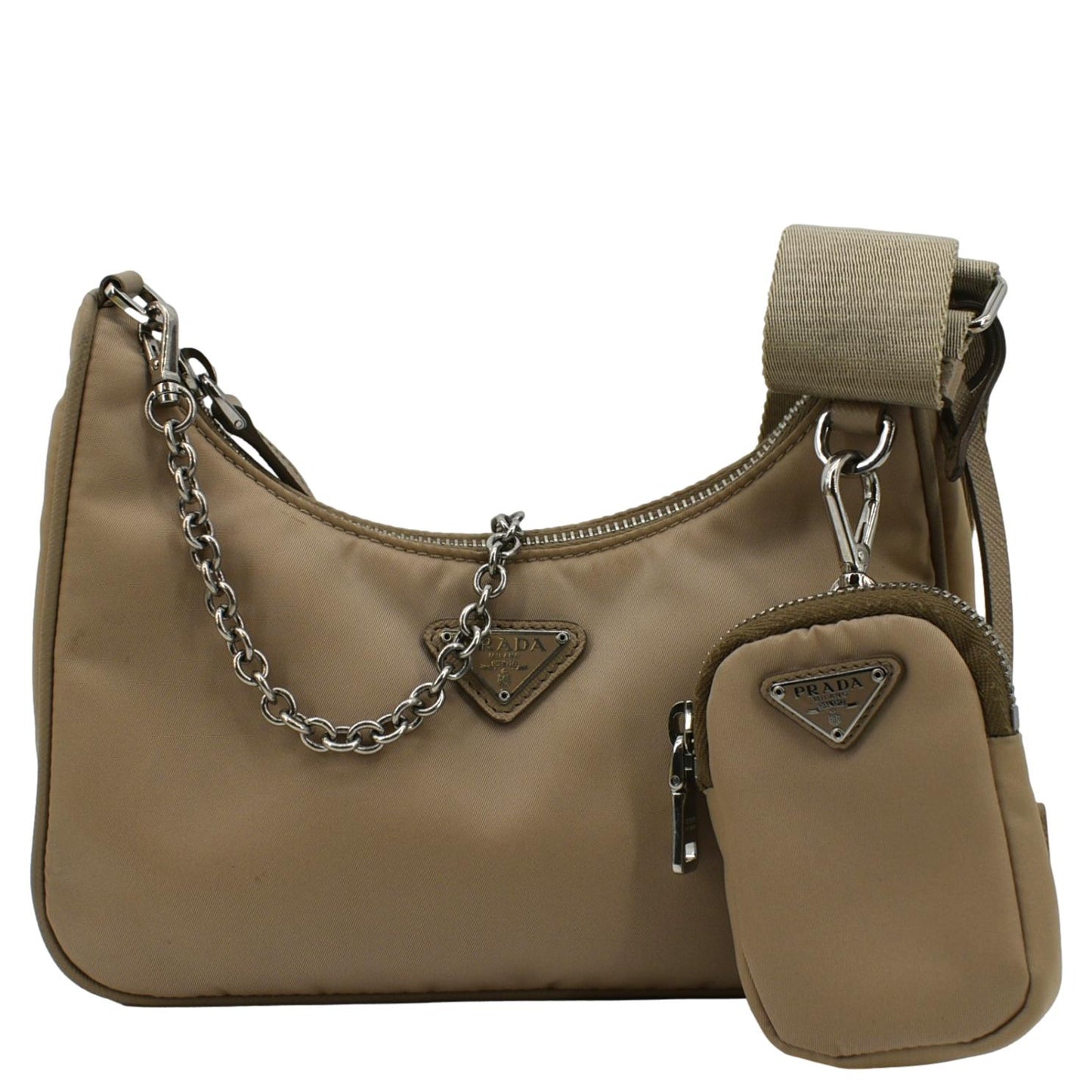 Prada Shoulder Bag Re-Edition Re- 2 Nylon Beige