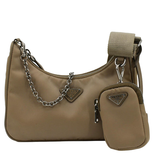 Prada Shoulder Bag Re-Edition Re- 2 Nylon Beige