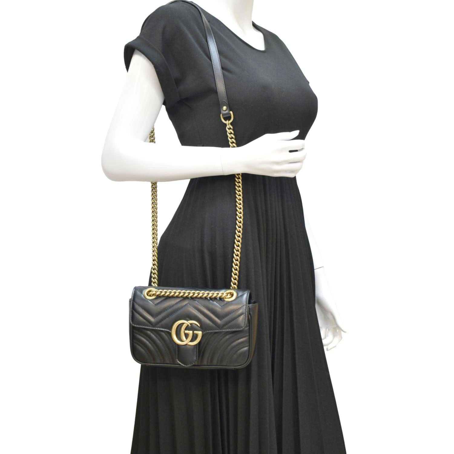 Gucci Marmont Shoulder Bag Leather Black Marmont Bag