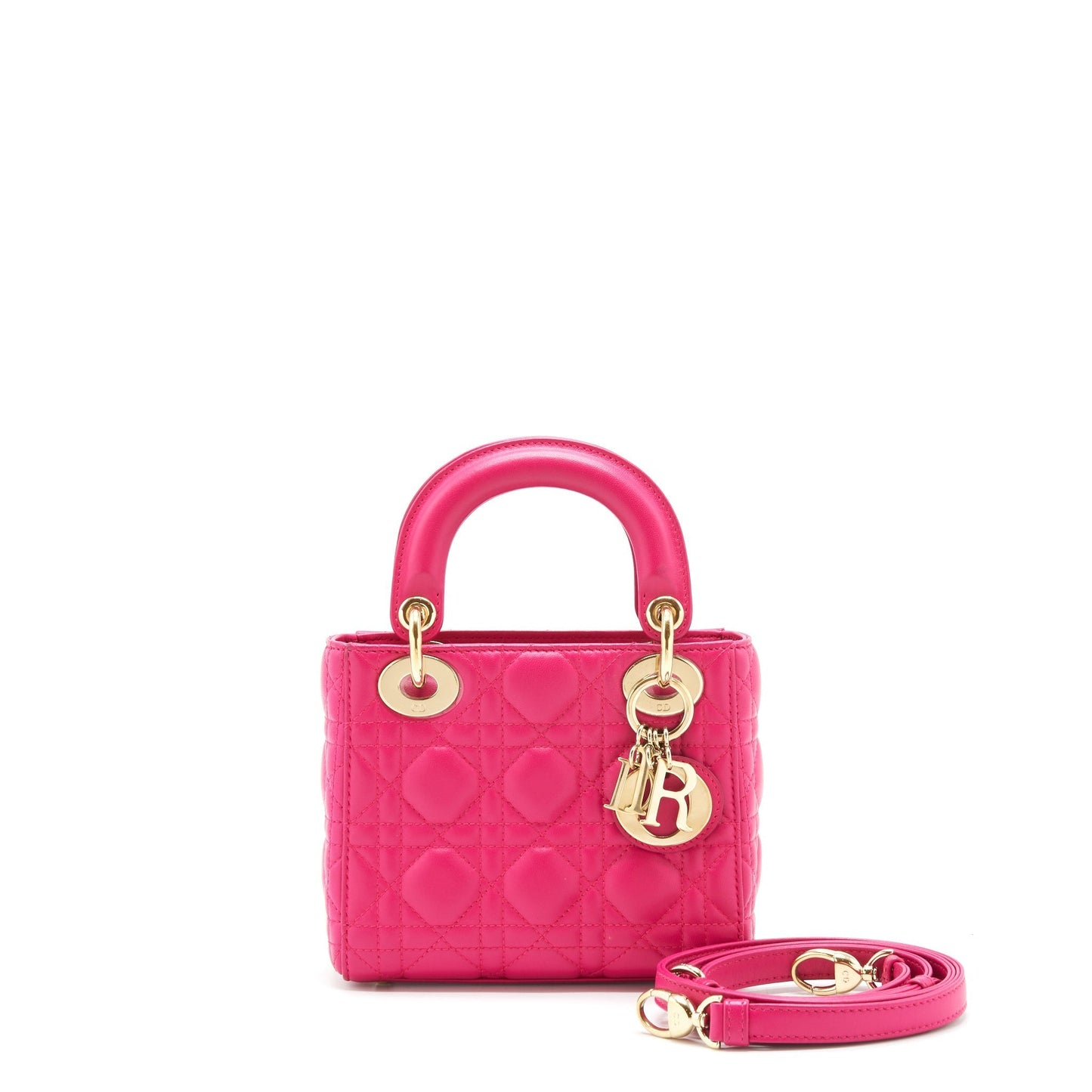 Dior Lady Purse Lambskin Handbag Pink Mini Travel Bag