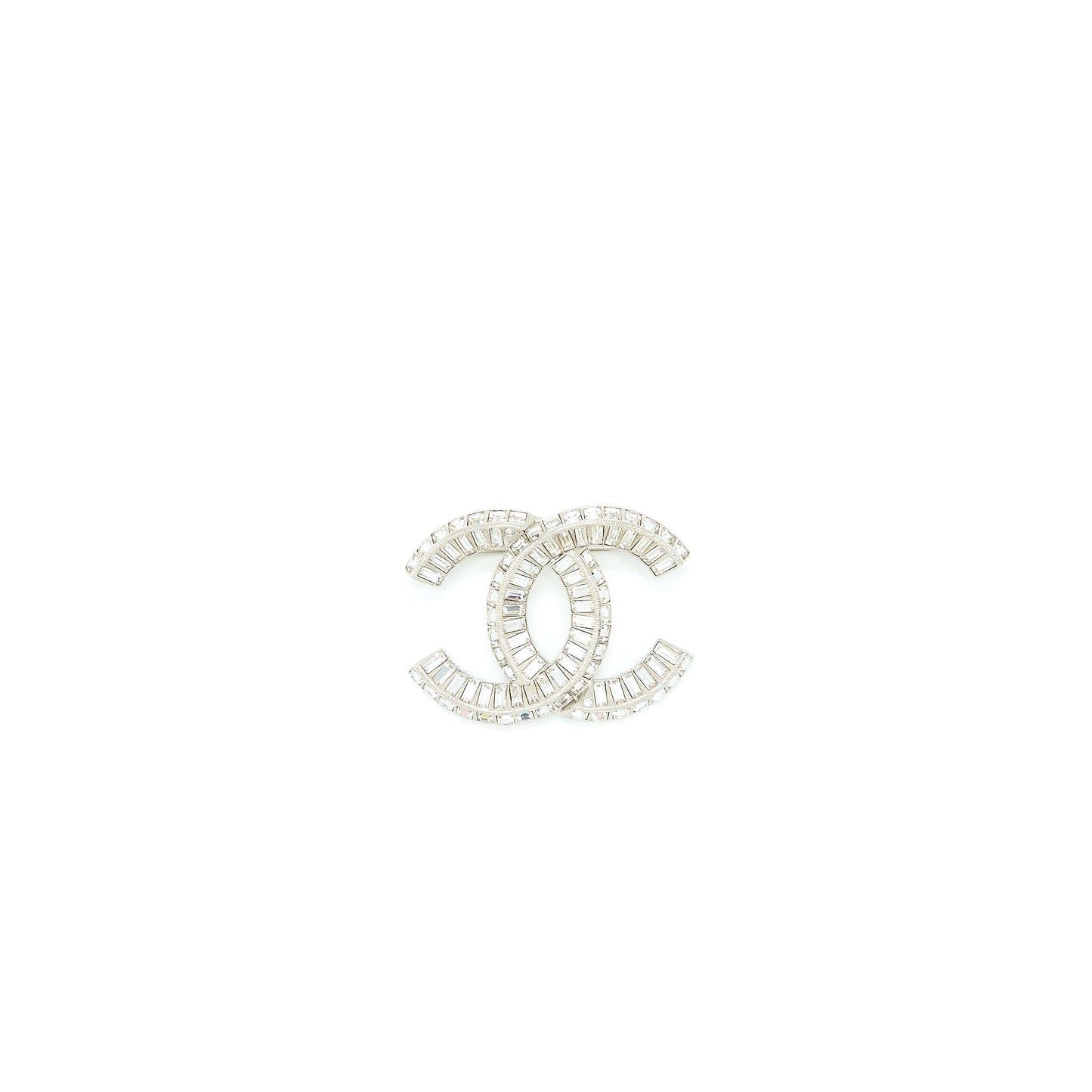 Chanel CC Logo Brooch Silver Handbag