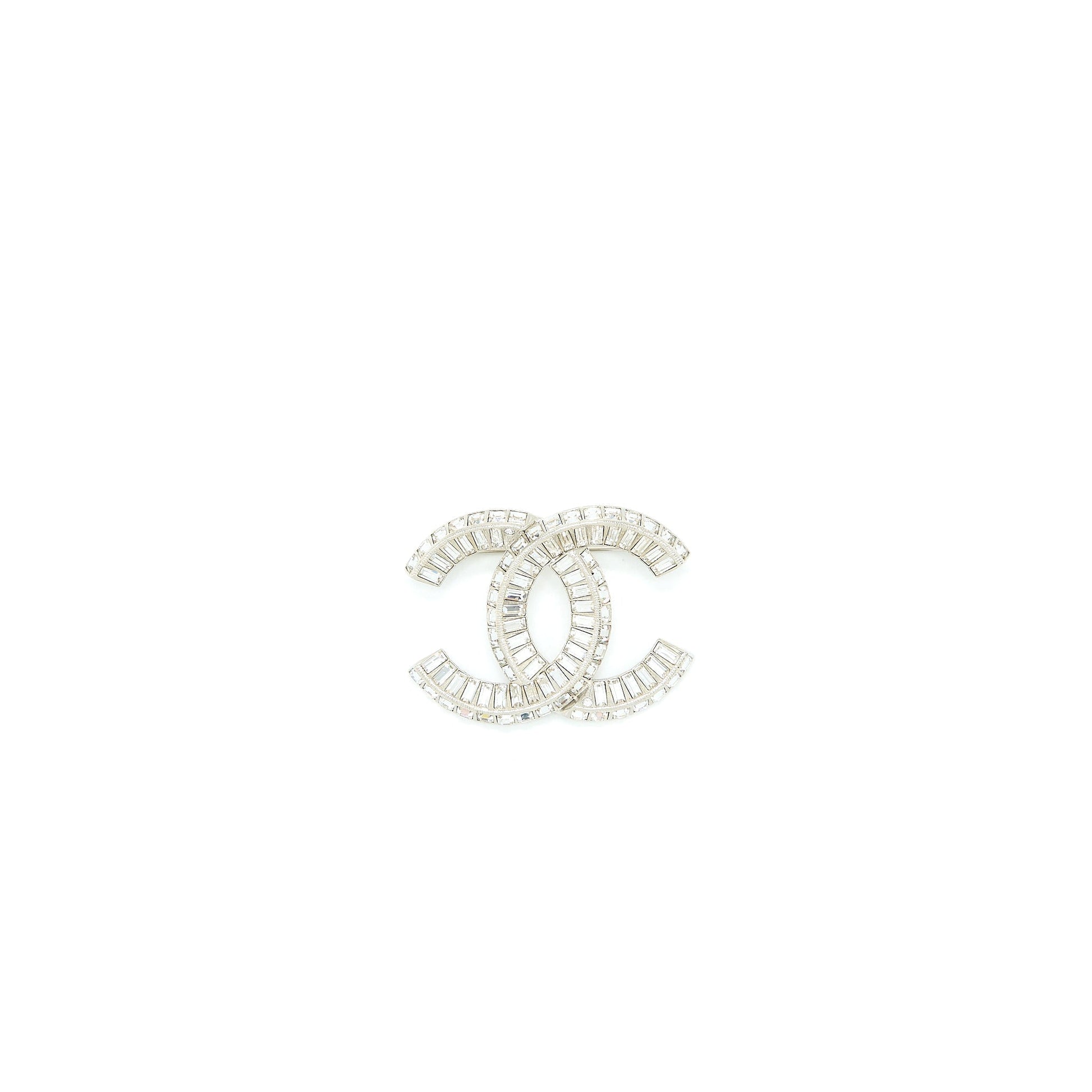 Chanel CC Logo Brooch Silver Handbag