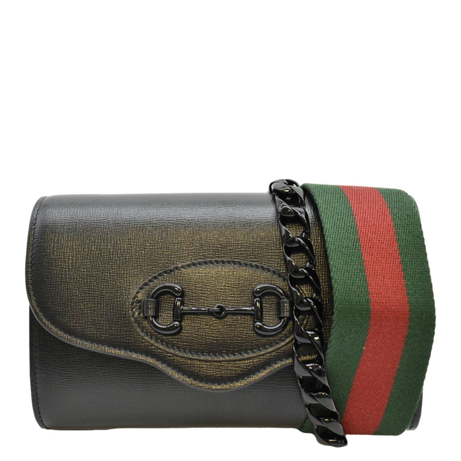 Gucci Horsebit Crossbody Bag Leather Black