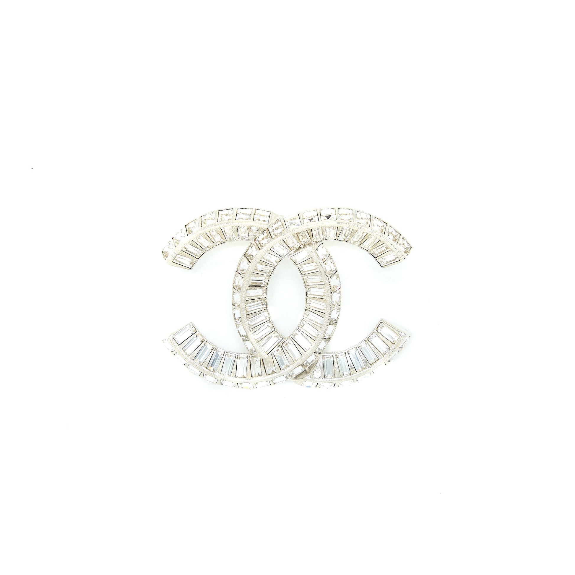 Chanel CC Logo Brooch Silver Handbag