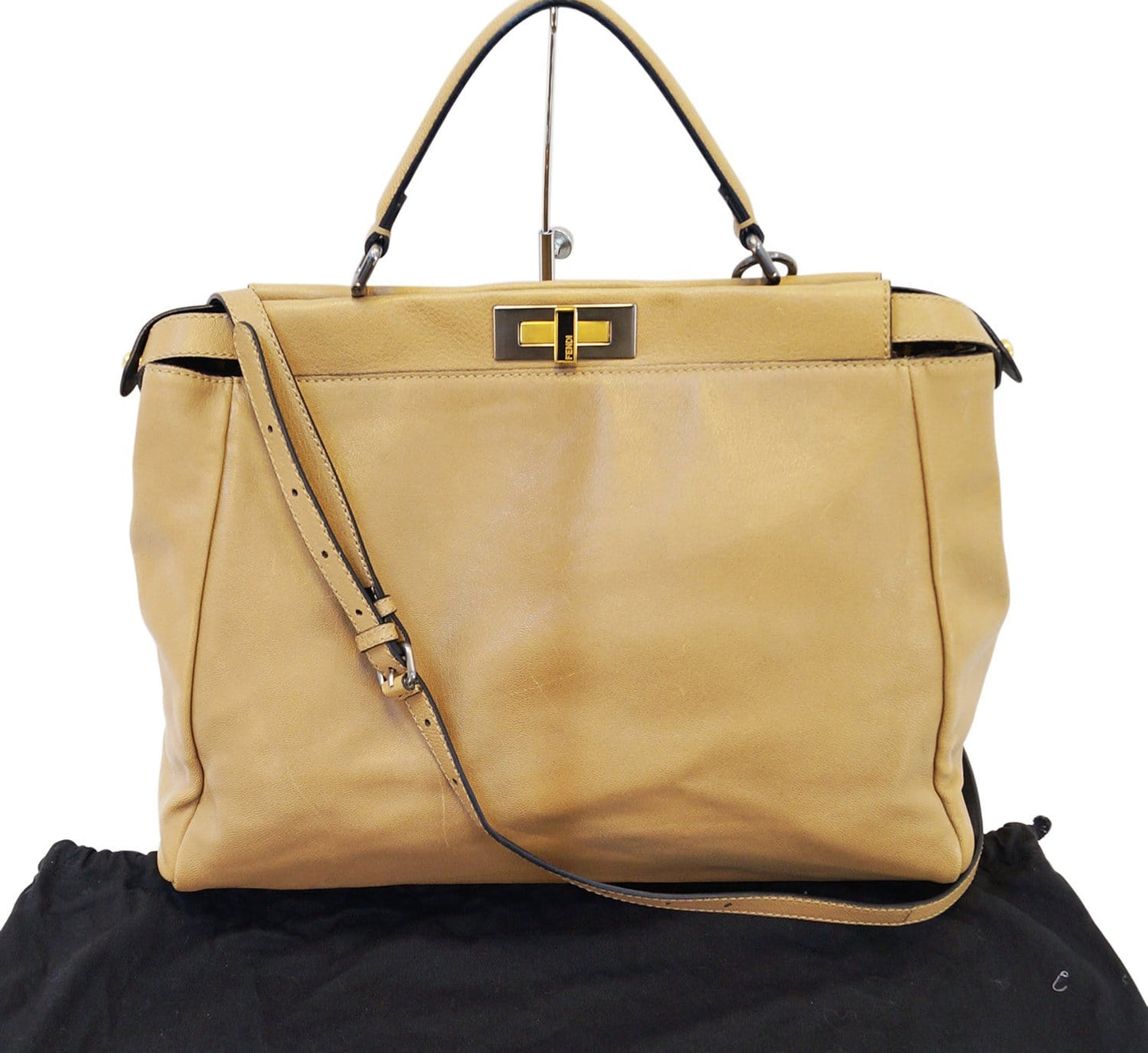 Fendi Ombre Peekaboo Satchel Bag Leather Brown Large