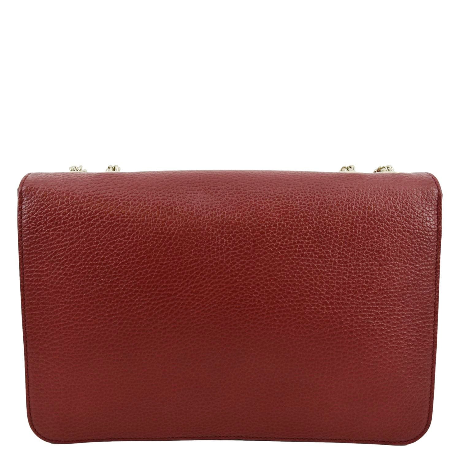 Gucci Interlocking Calfskin Crossbody Bag Leather Red